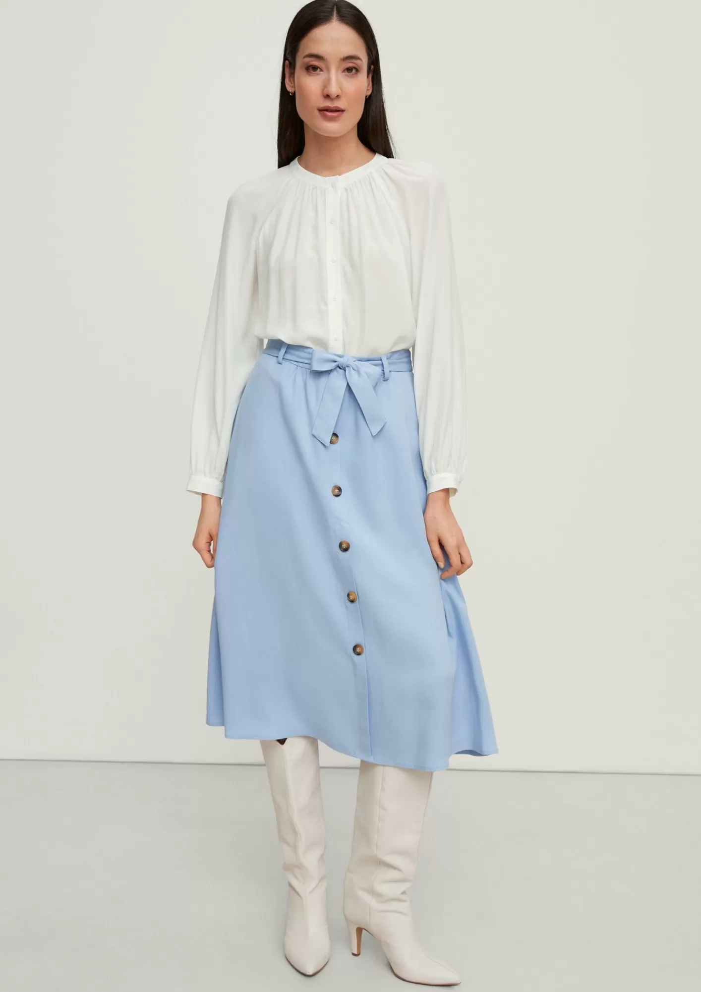 Cheap Comma Bluse Mit Rundhalsausschnitt