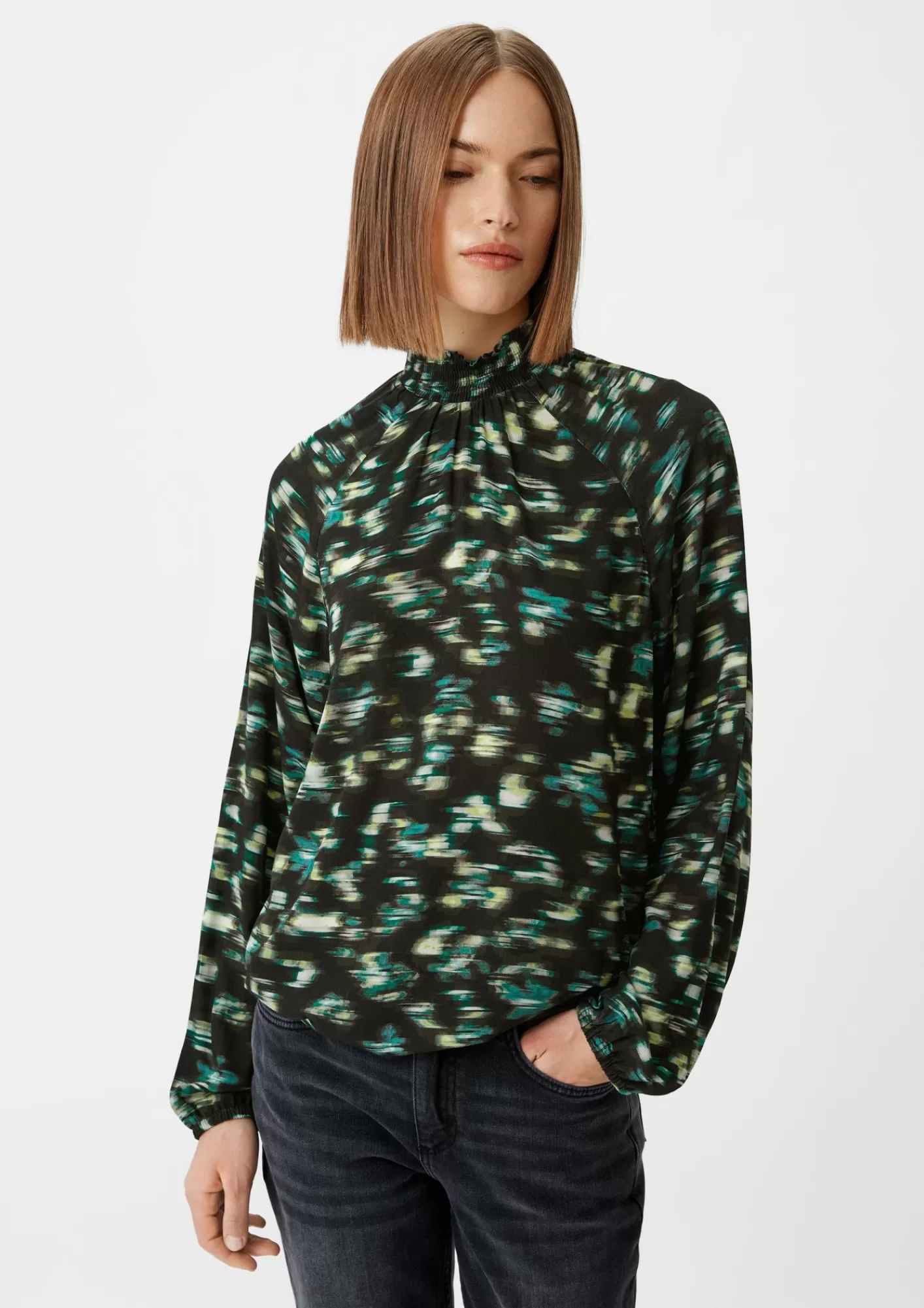 Shop Comma Bluse Mit Ruschenkragen