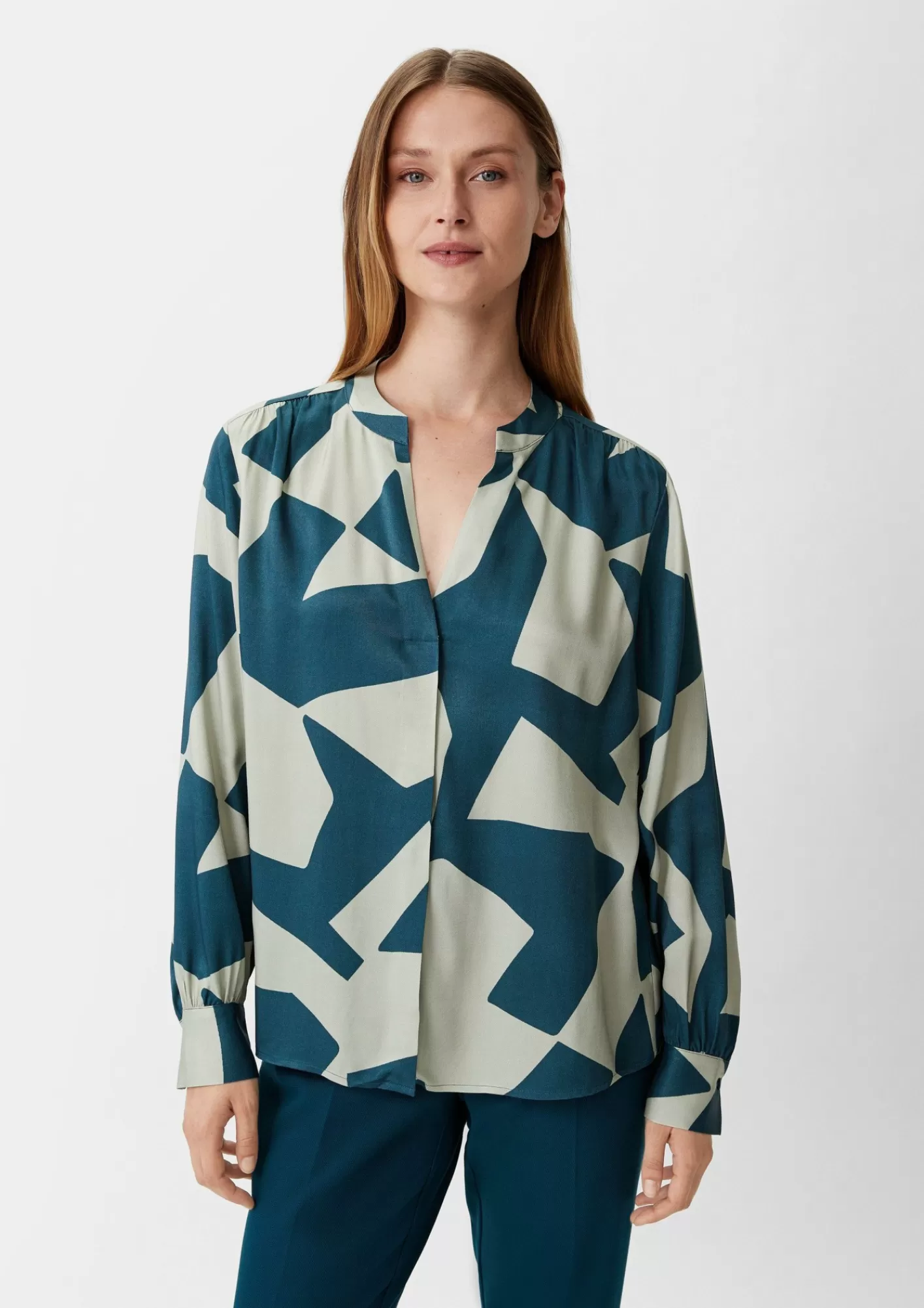 Outlet Comma Bluse Mit Tunika-Ausschnitt