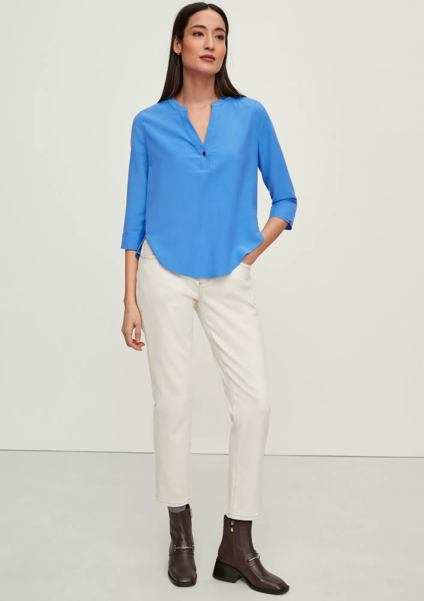 Outlet Comma Bluse Mit Tunikaausschnitt