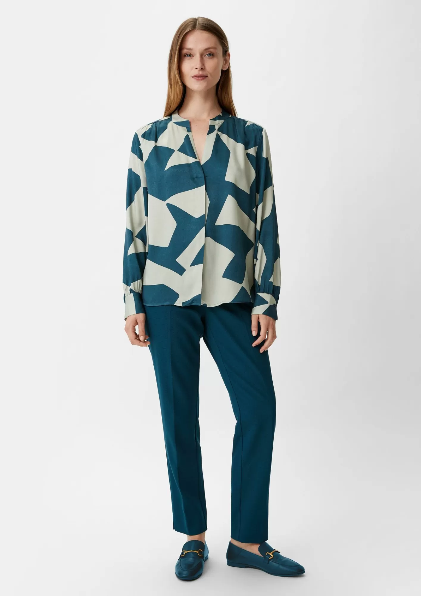 Outlet Comma Bluse Mit Tunika-Ausschnitt
