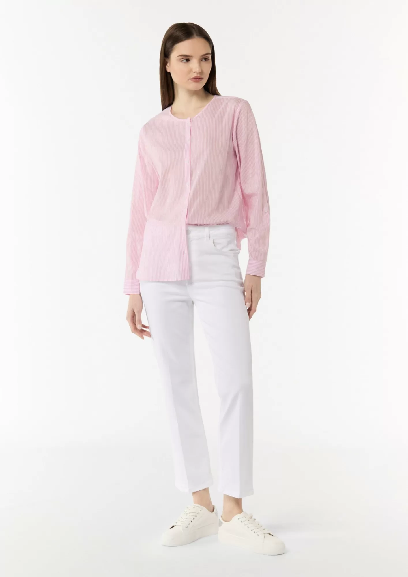 Clearance Comma Bluse Mit Turn-Up-Armel