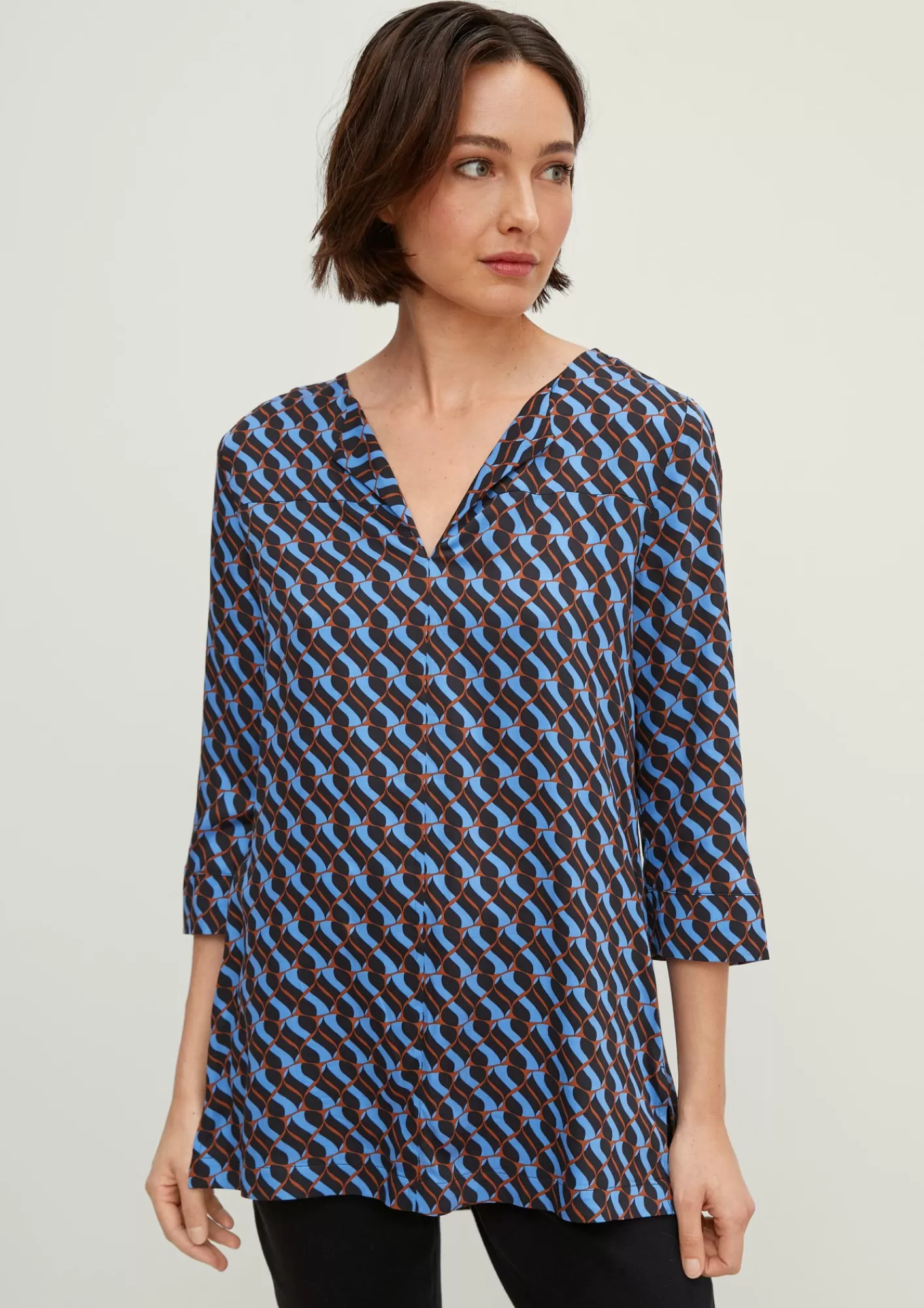 Discount Comma Bluse Mit V-Ausschnitt