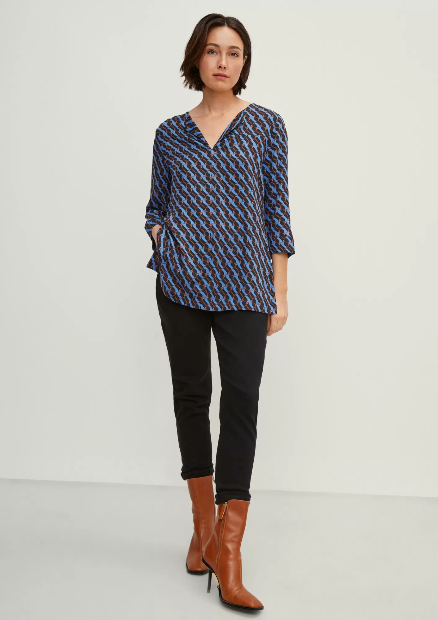 Discount Comma Bluse Mit V-Ausschnitt