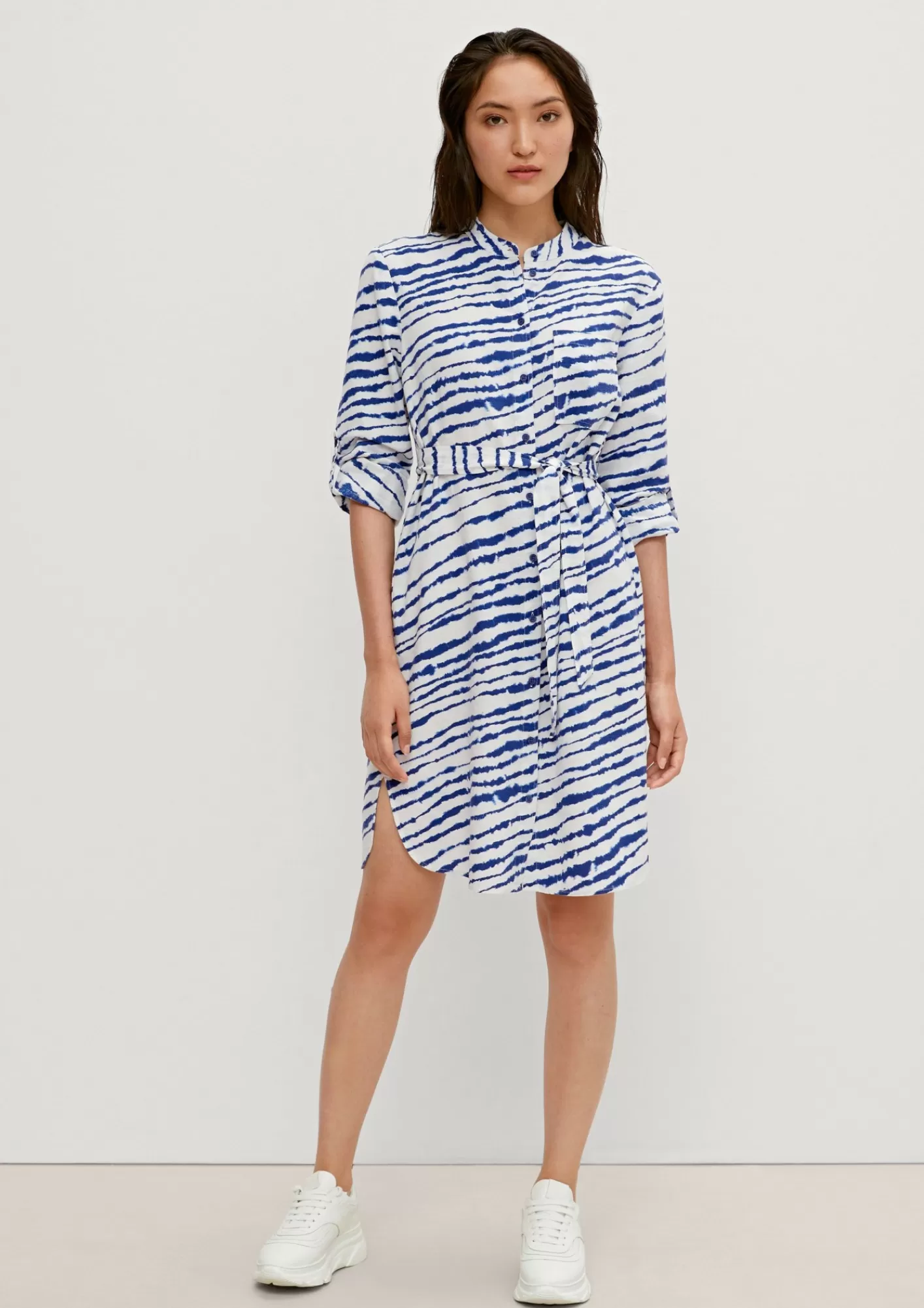 Outlet Comma Blusenkleid Aus Leinenmix