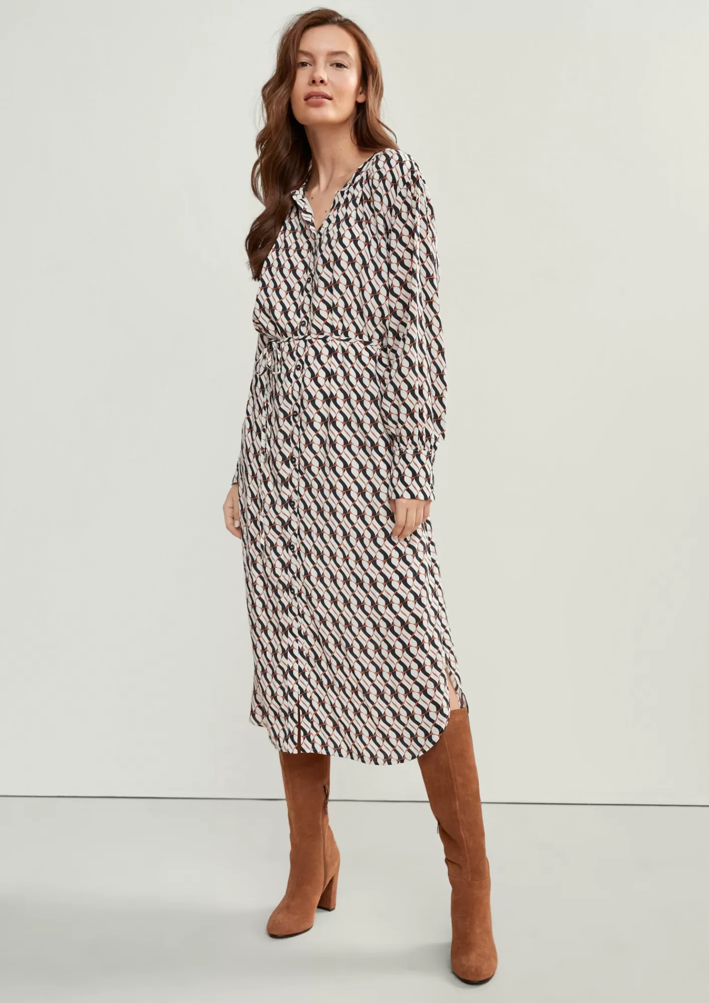 Cheap Comma Blusenkleid Mit Allovermuster