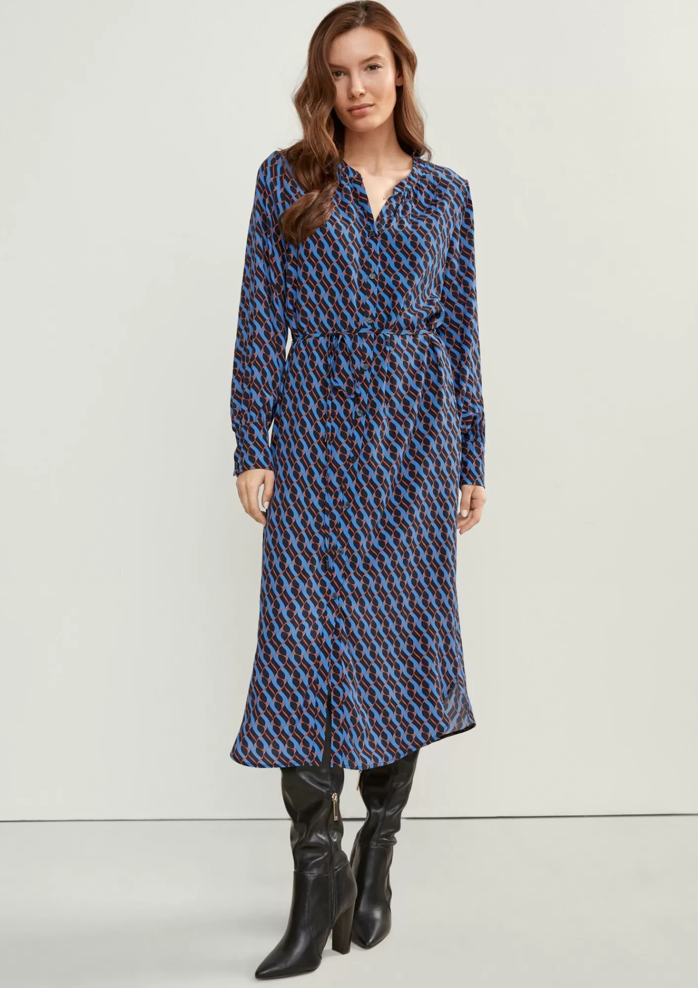 Cheap Comma Blusenkleid Mit Allovermuster