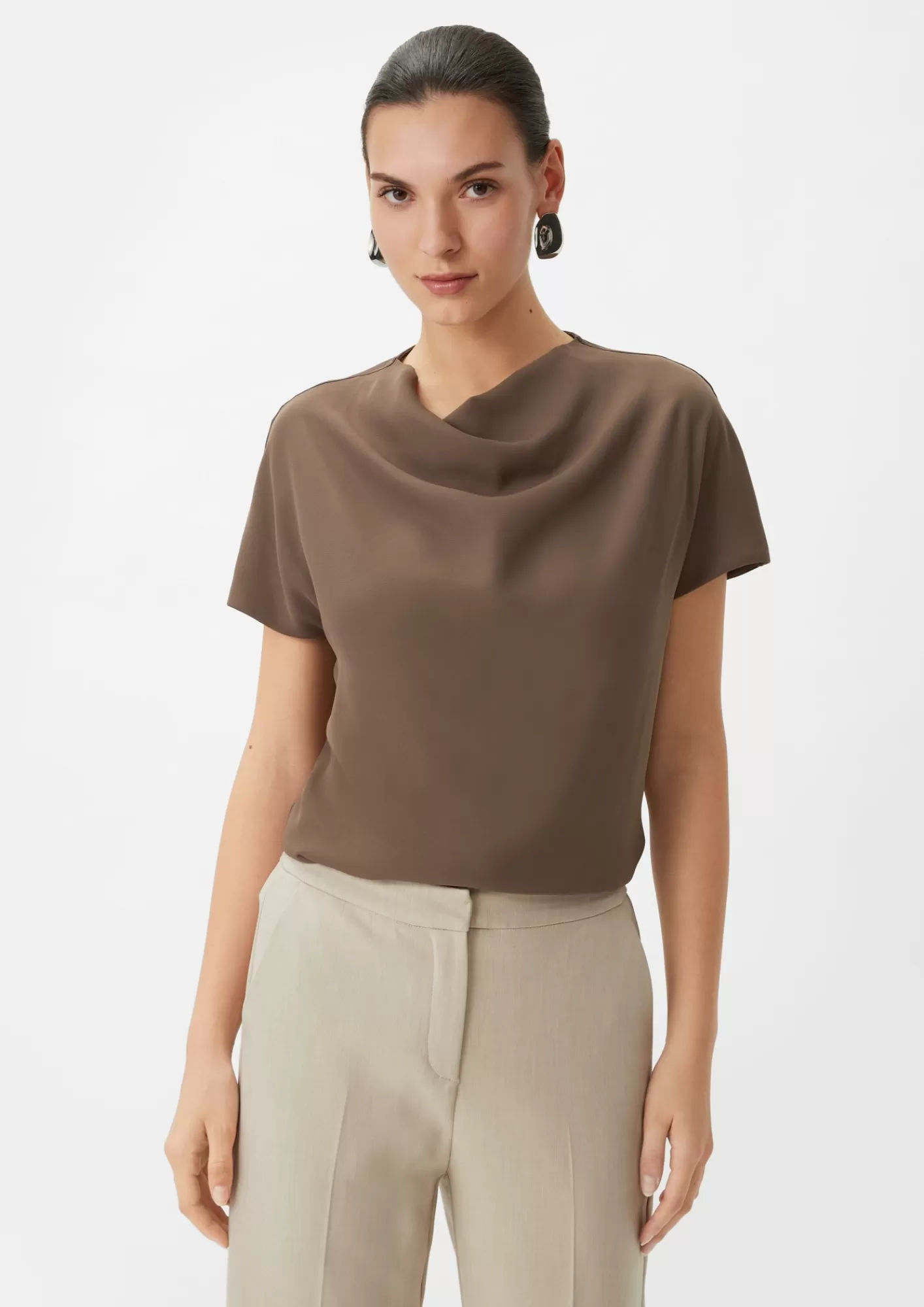 Outlet Comma Blusenshirt Im Fabricmix