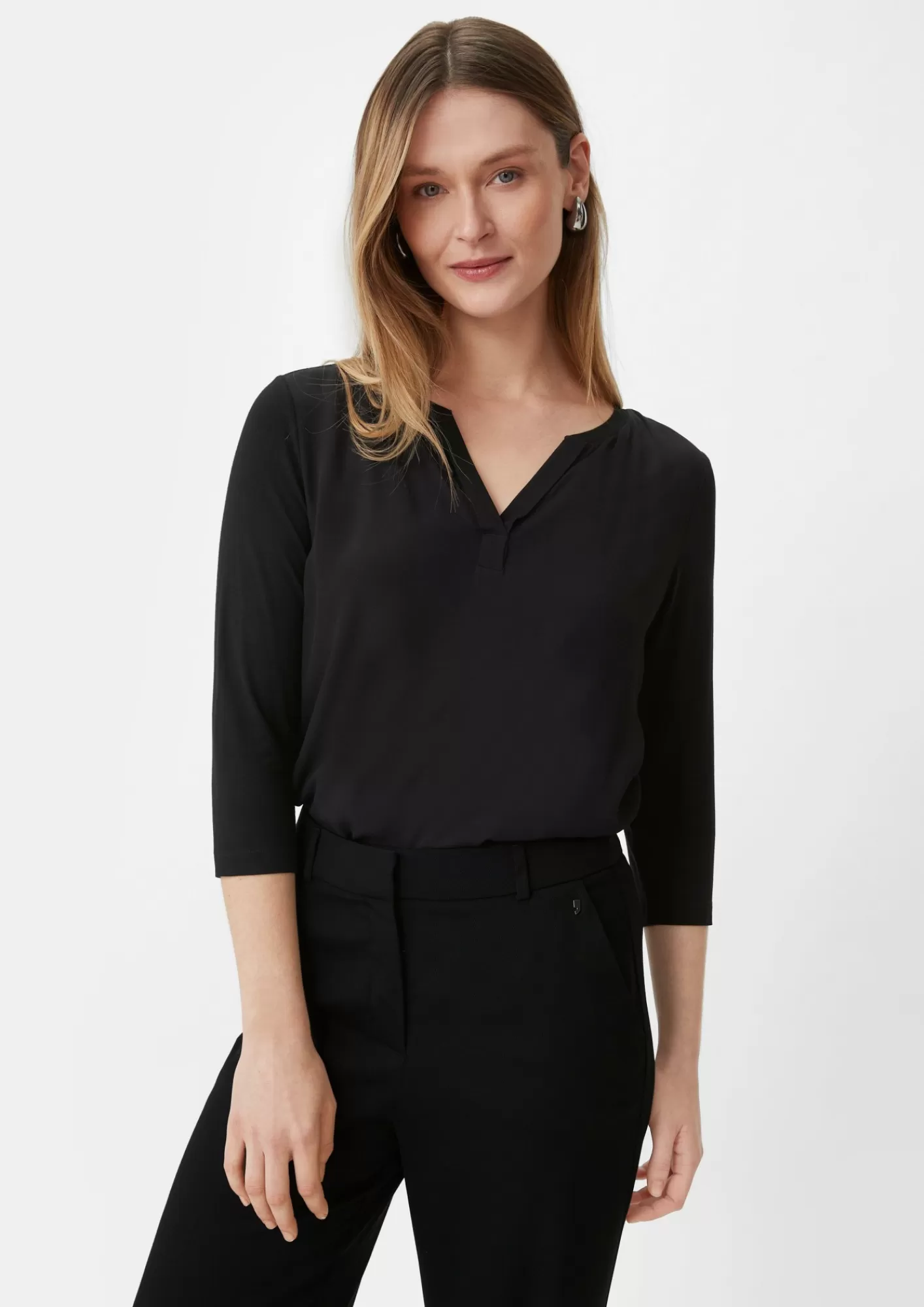 Clearance Comma Blusenshirt Mit Tunika-Ausschnitt
