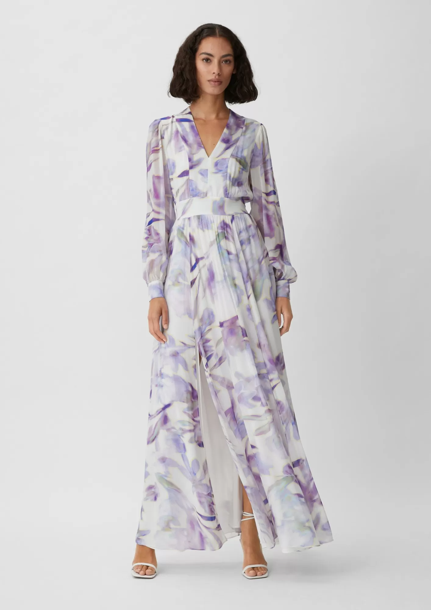 Cheap Comma Bodenlanges Maxi-Kleid Aus Chiffon