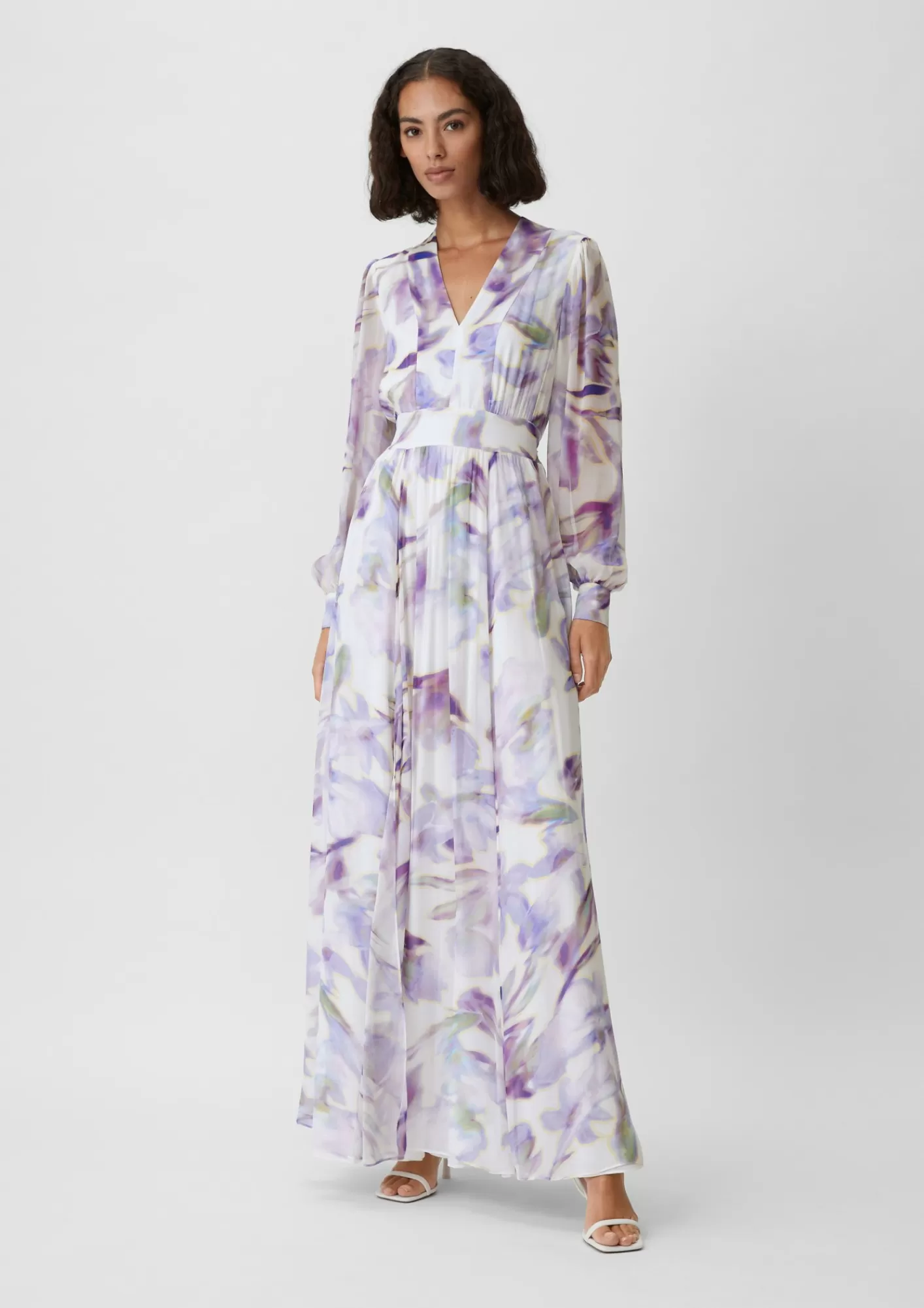 Cheap Comma Bodenlanges Maxi-Kleid Aus Chiffon