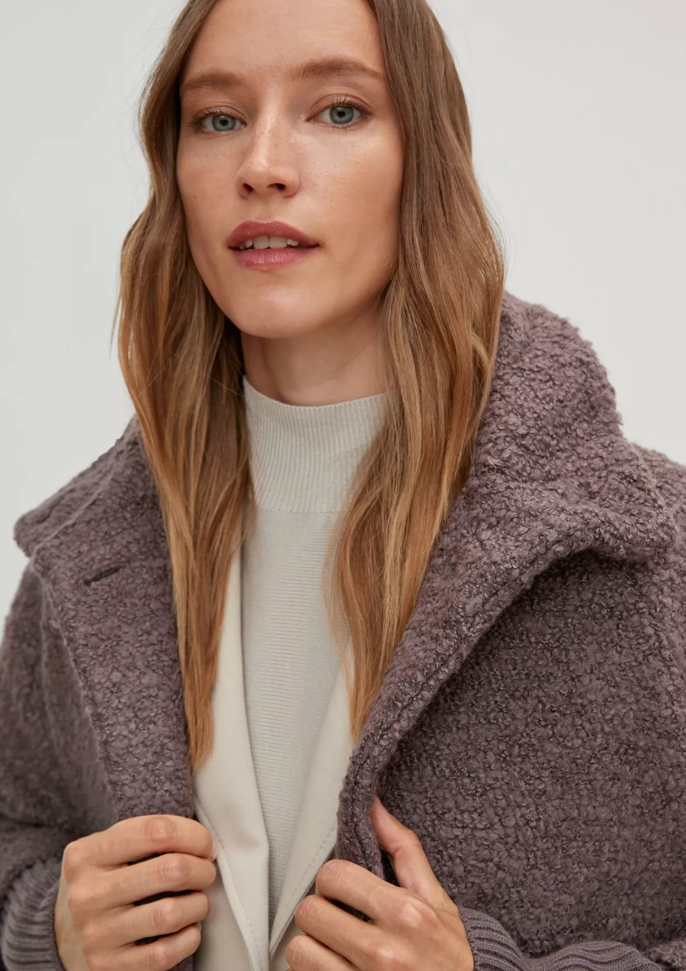 Discount Comma Bouclejacke Im Cape-Stil