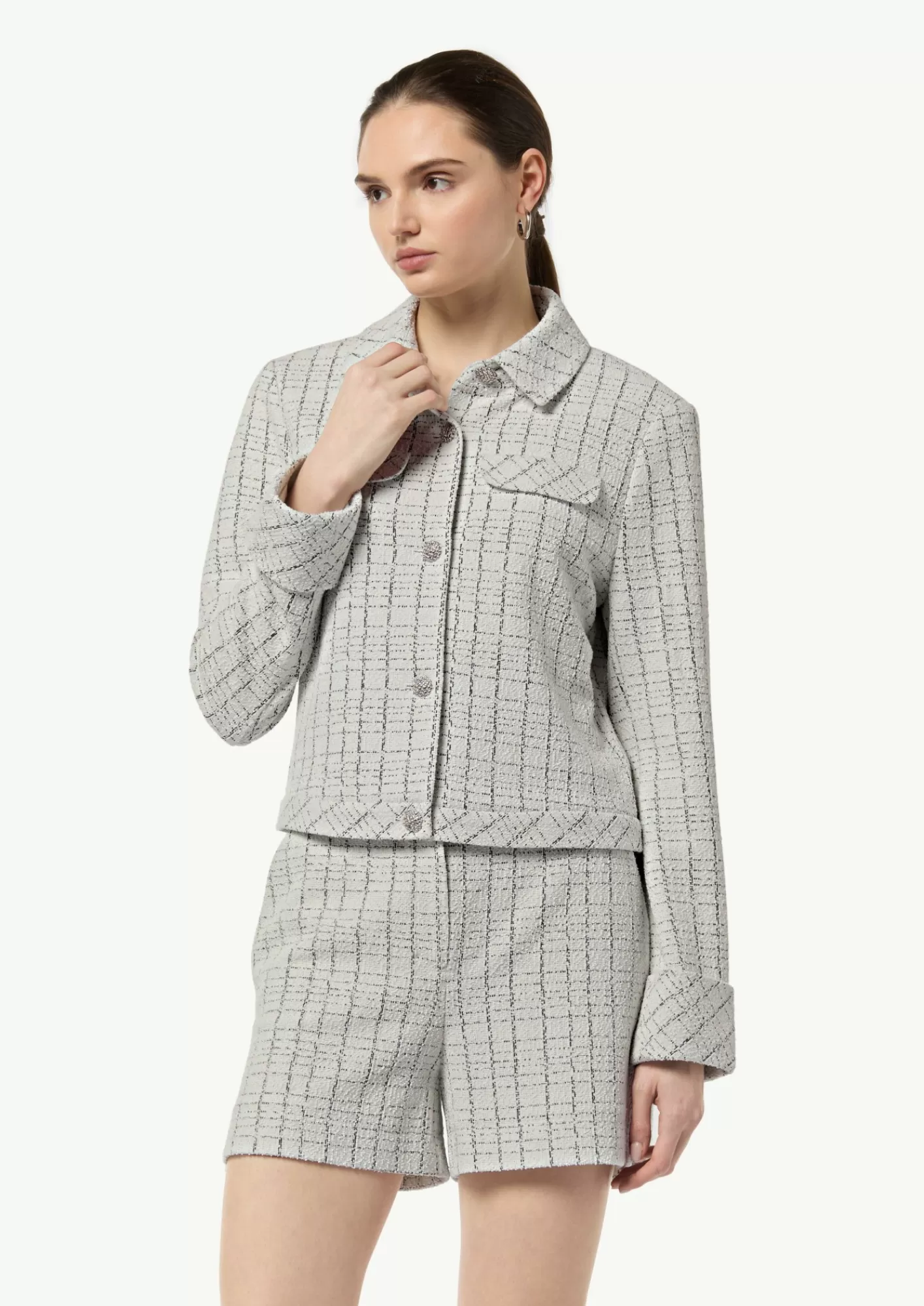 Shop Comma Boucle-Jerseyjacke Mit Metallic-Garn