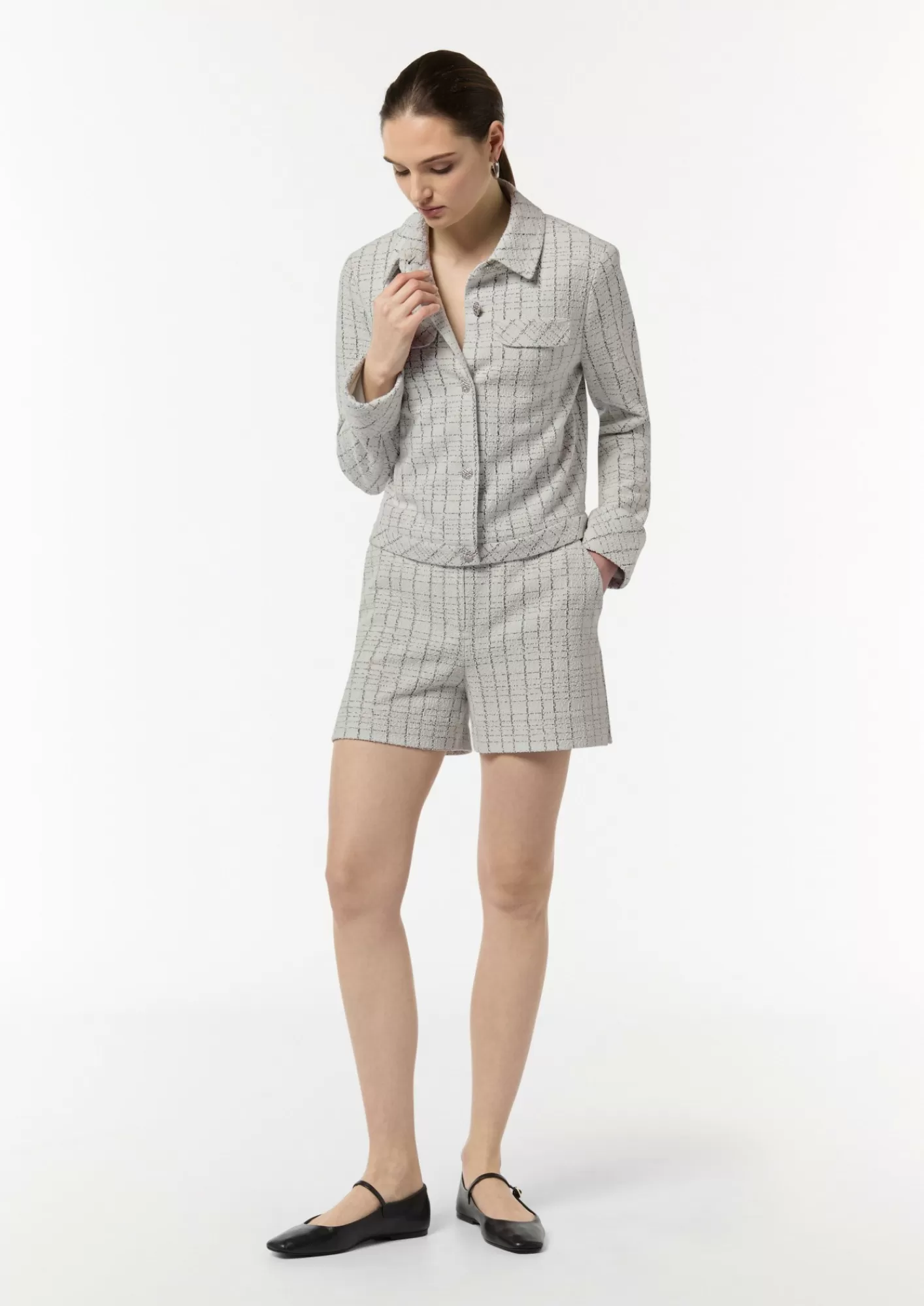 Shop Comma Boucle-Jerseyjacke Mit Metallic-Garn