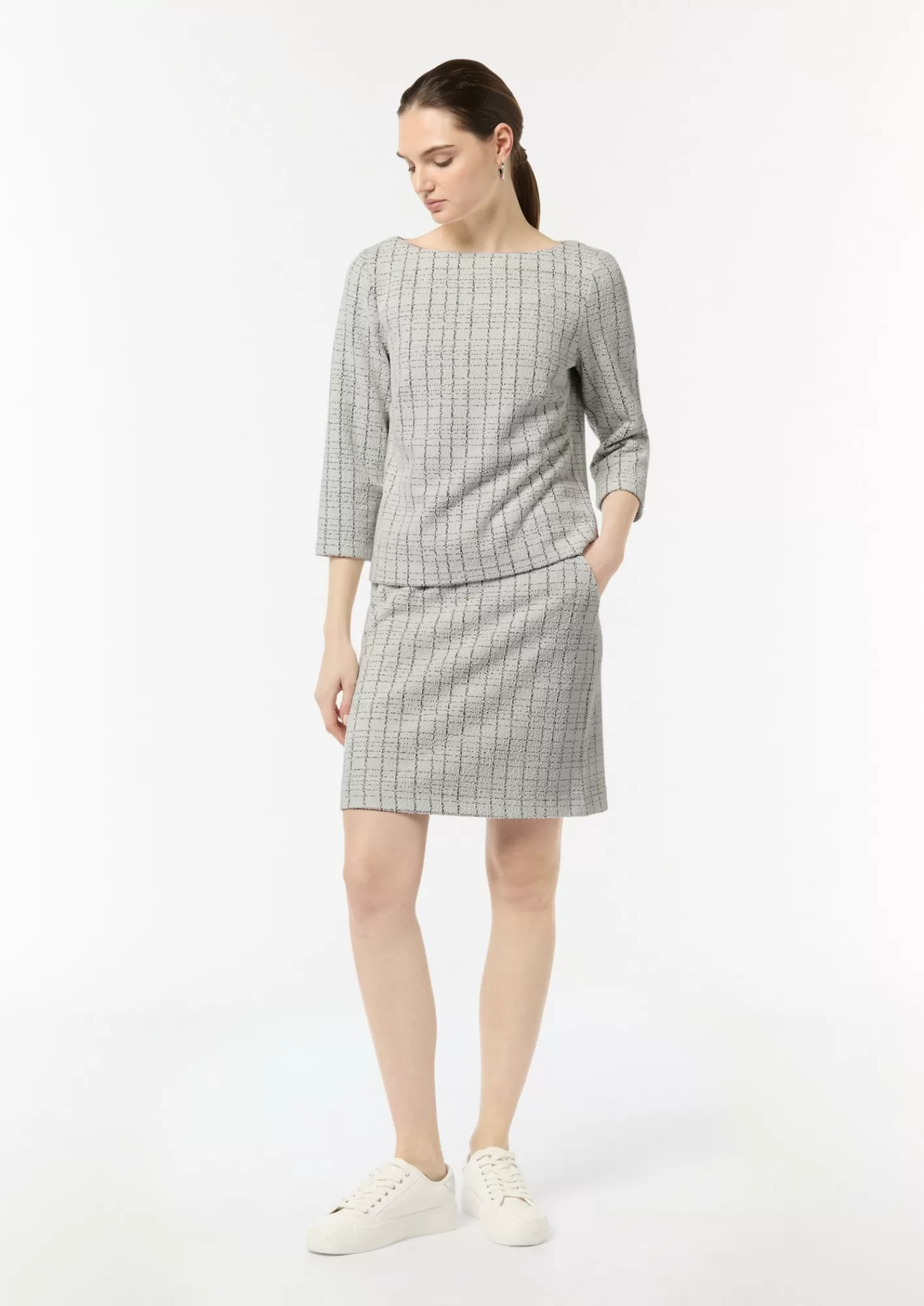 Cheap Comma Boucle-Jerseyshirt Mit Metallic-Garn