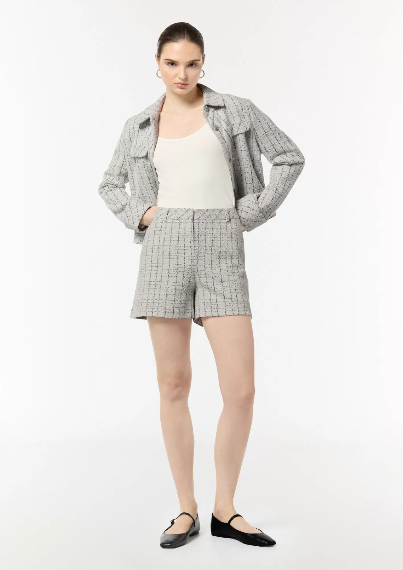 Cheap Comma Boucle-Jerseyshorts Mit Metallic-Garn