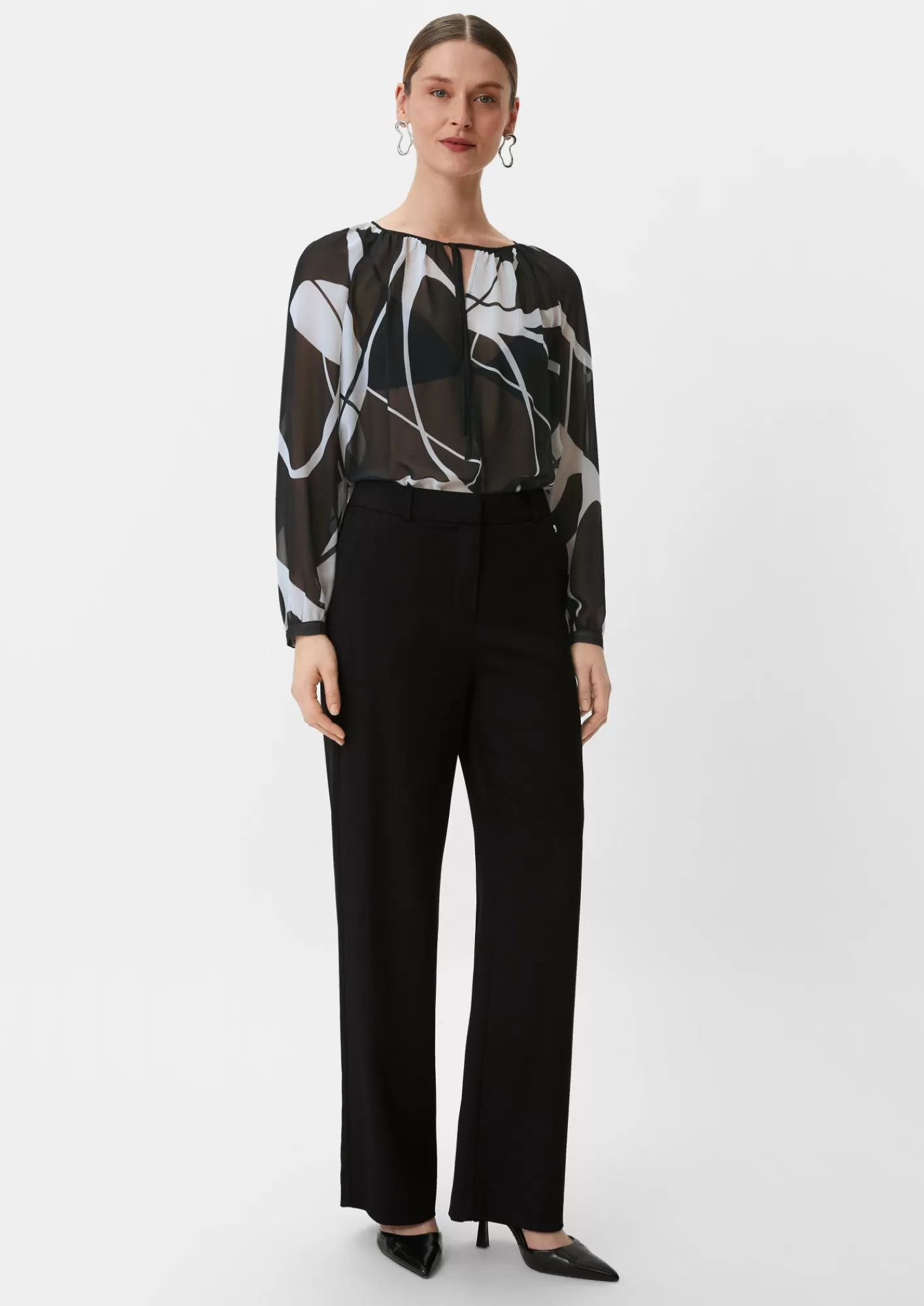 Flash Sale Comma Chiffonbluse Mit Allovermuster