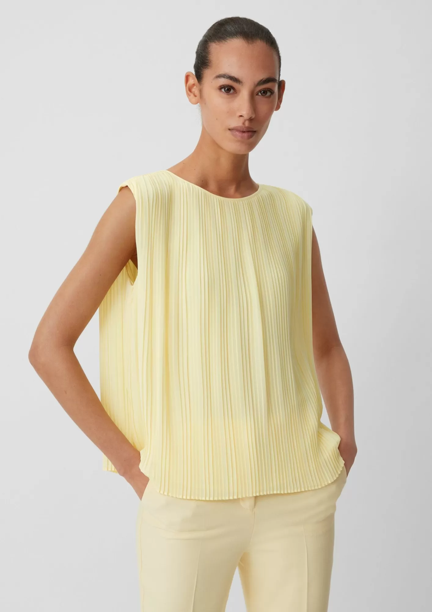 Flash Sale Comma Chiffonbluse Mit Plisseefalten