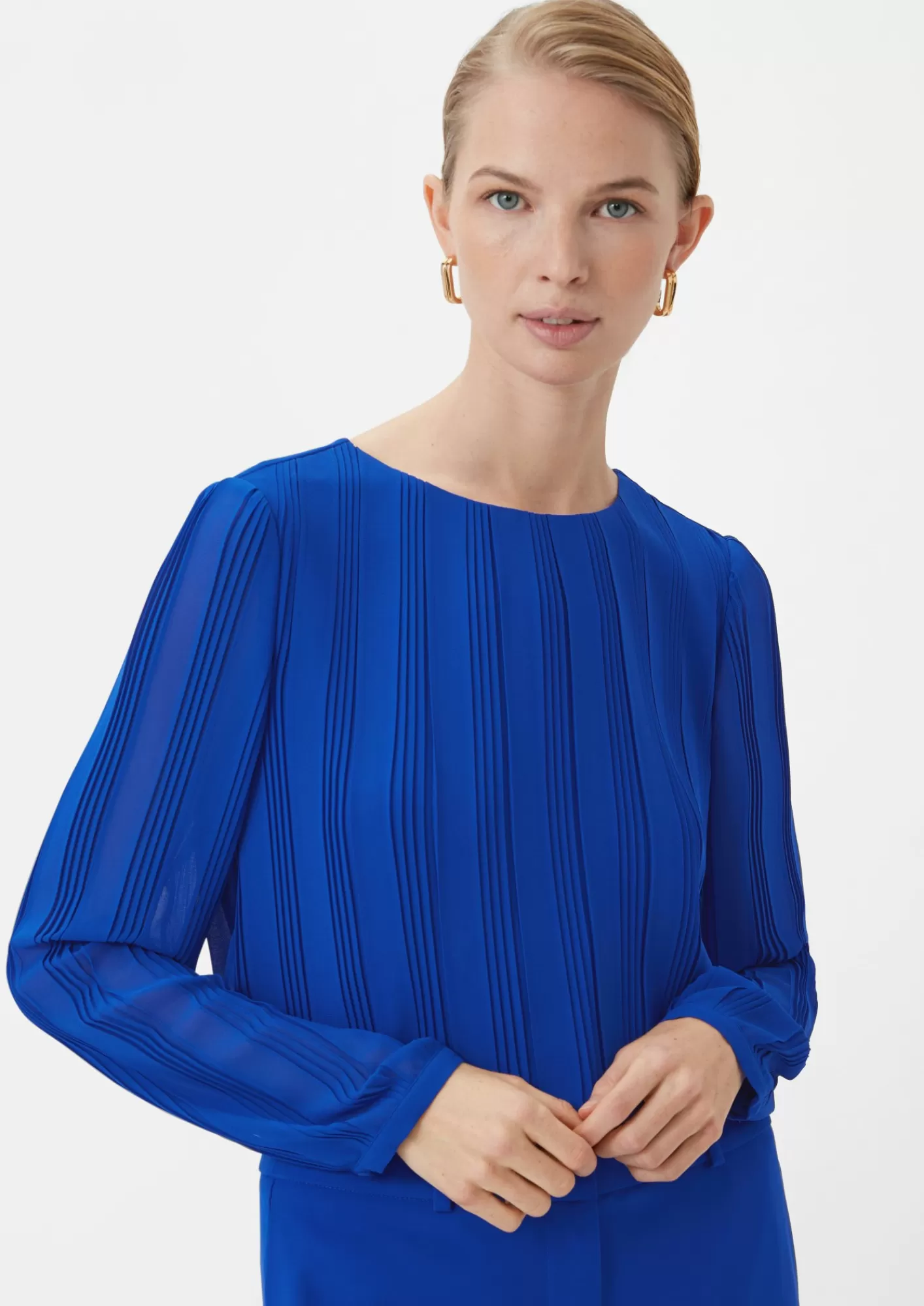 Clearance Comma Chiffonbluse Mit Plisseefalten