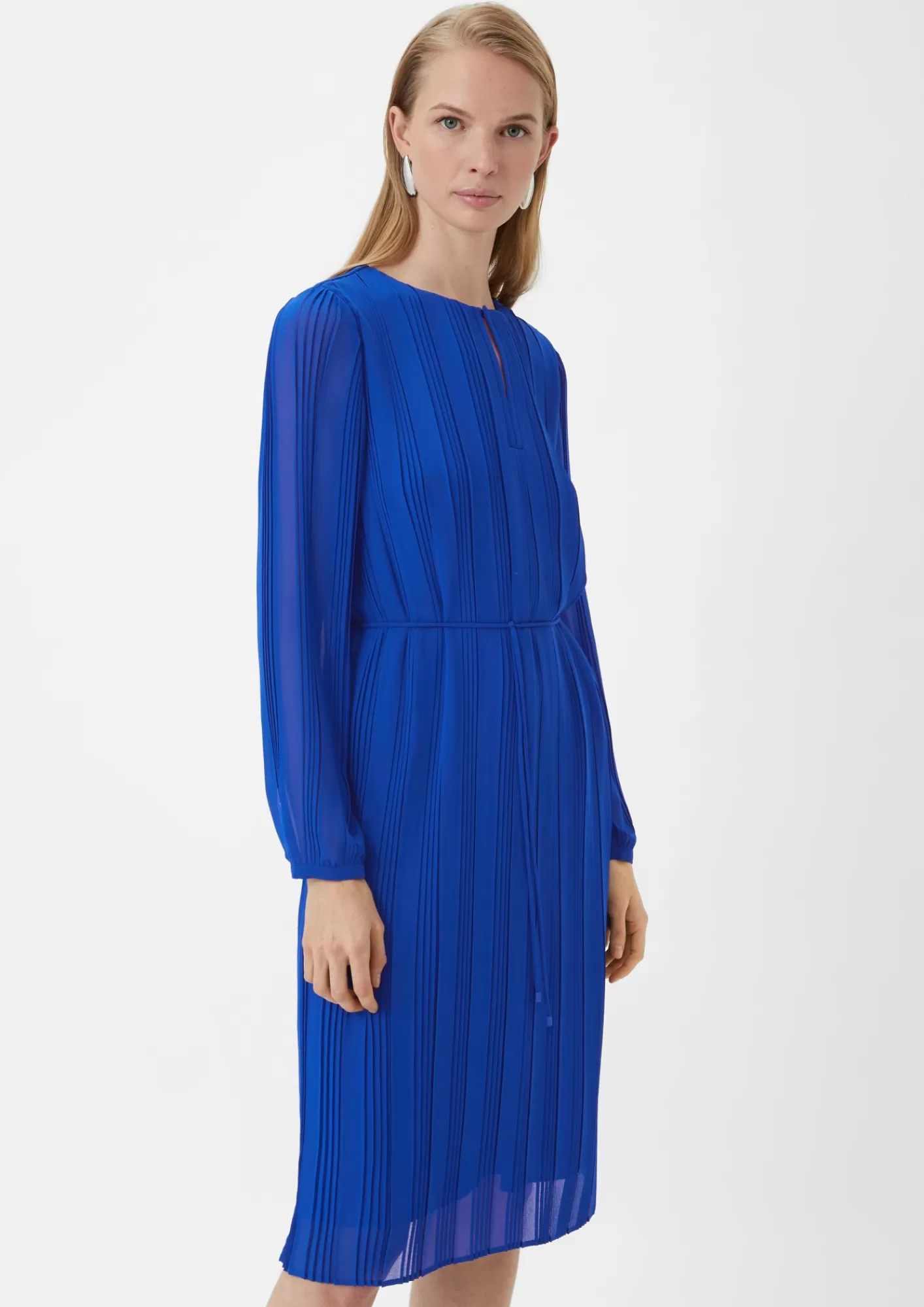 Cheap Comma Chiffonkleid Mit Plisseefalten