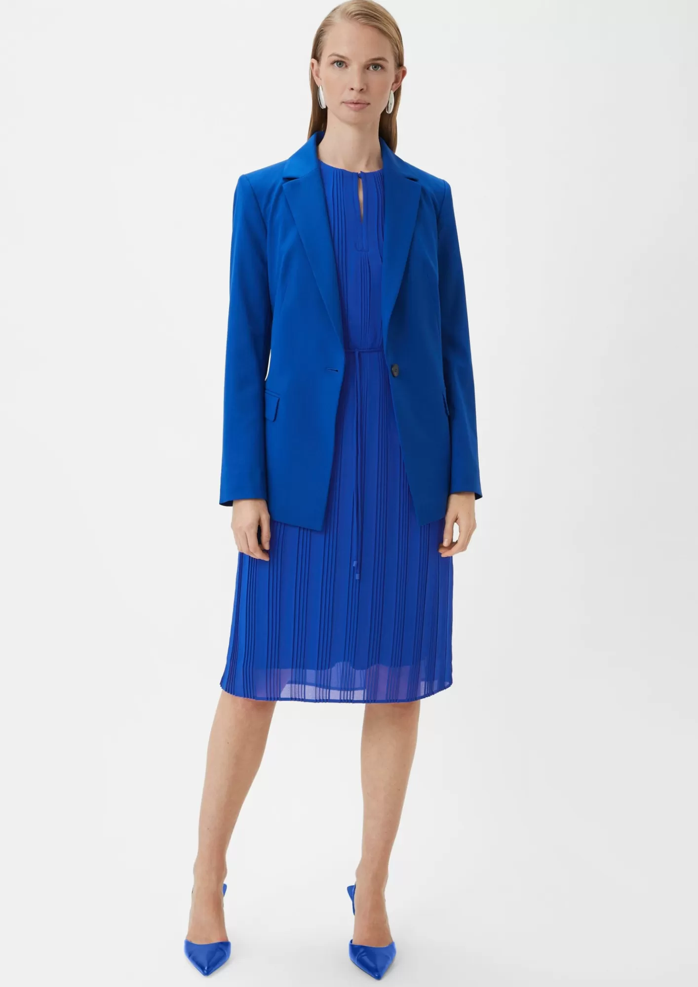 Cheap Comma Chiffonkleid Mit Plisseefalten