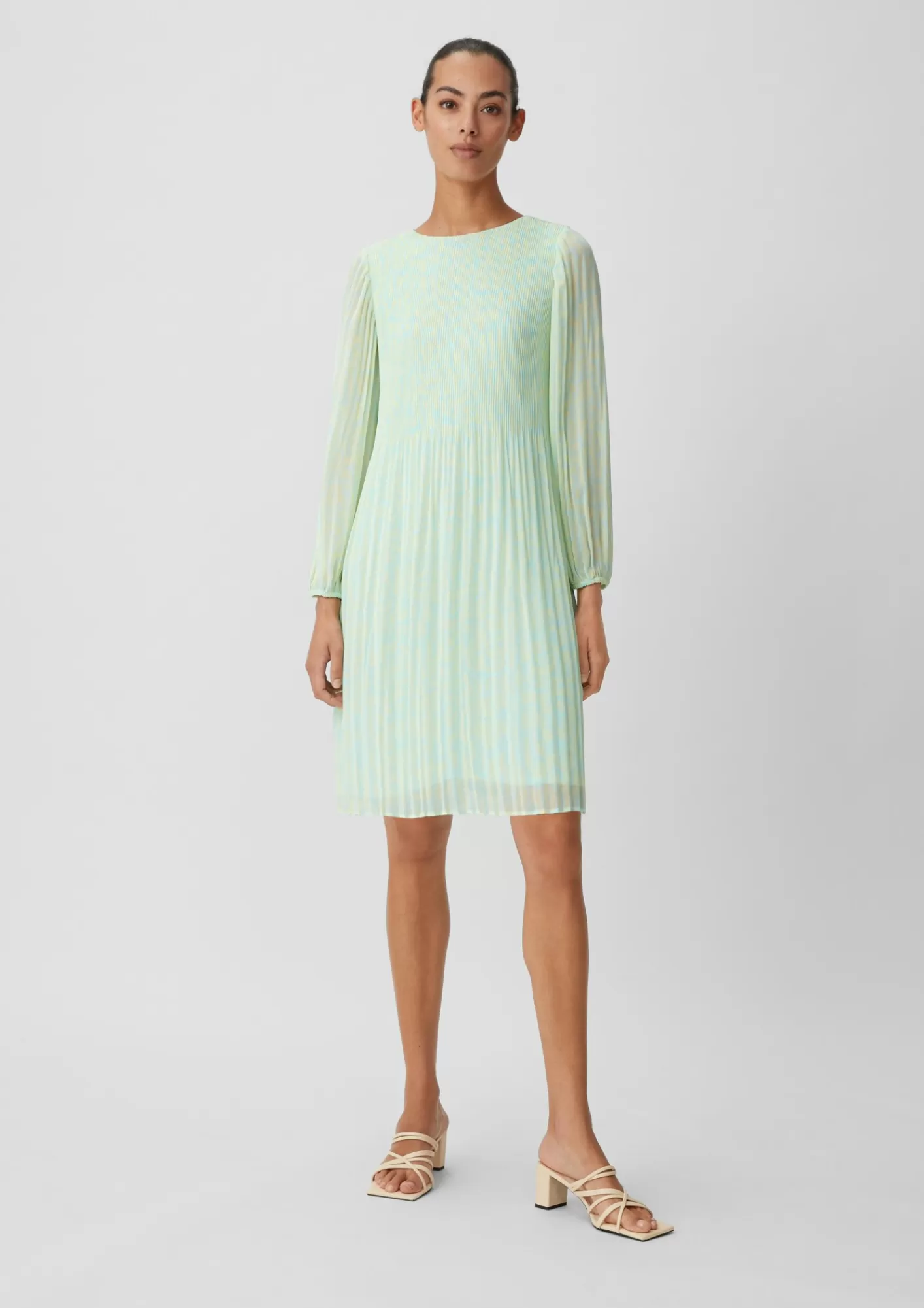 Shop Comma Chiffonkleid Mit Plisseefalten