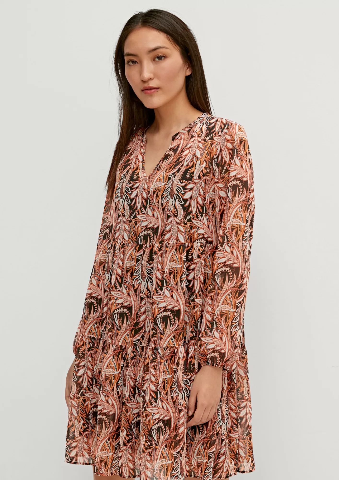 Shop Comma Chiffonkleid Mit Volants