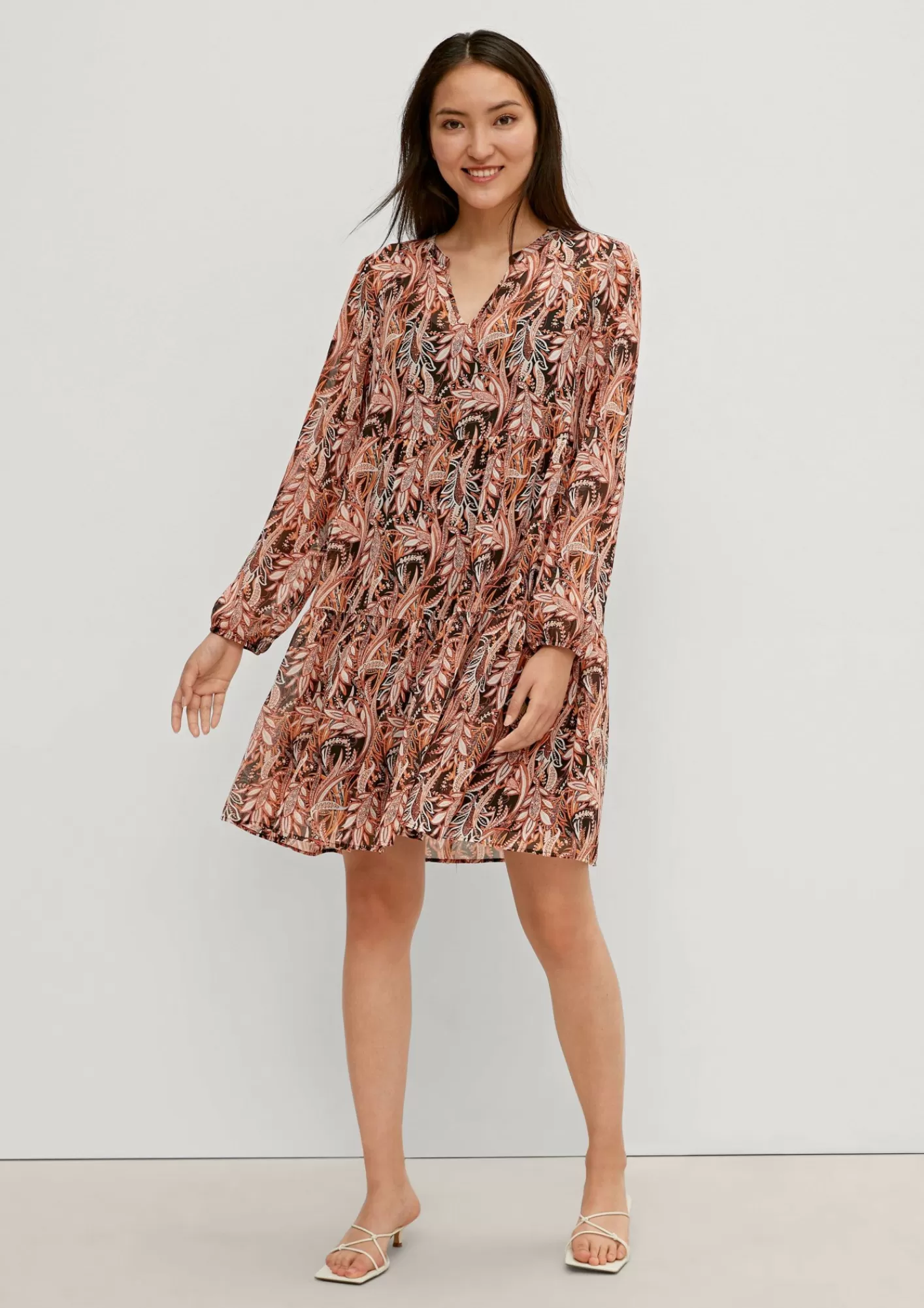 Shop Comma Chiffonkleid Mit Volants