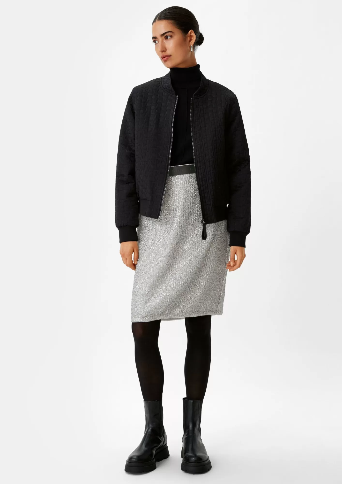 Store Comma Chiffon-Rock Mit Pailletten