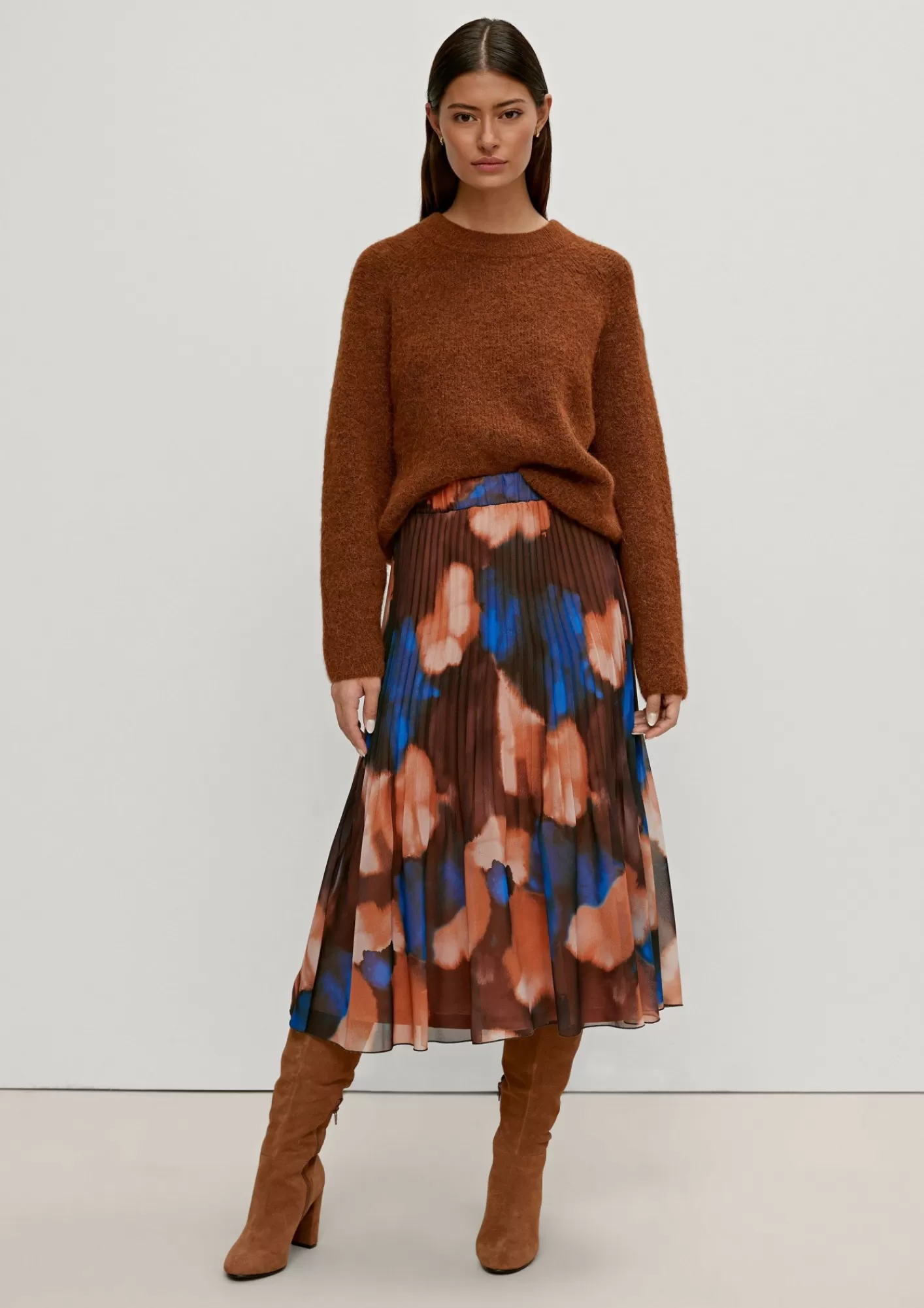 Discount Comma Chiffonrock Mit Plisseefalten