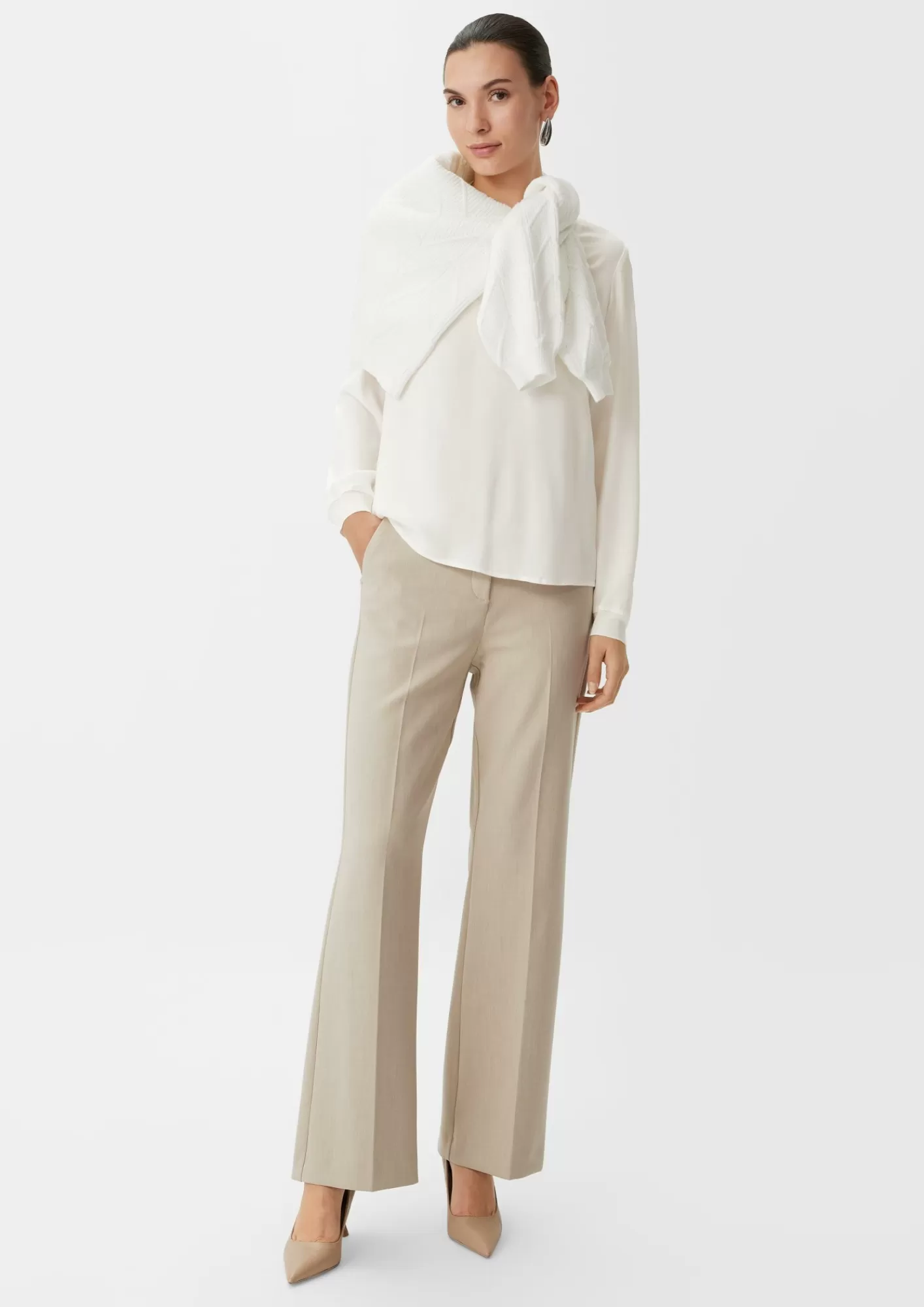 Sale Comma Crepe-Bluse Aus Reiner Viskose