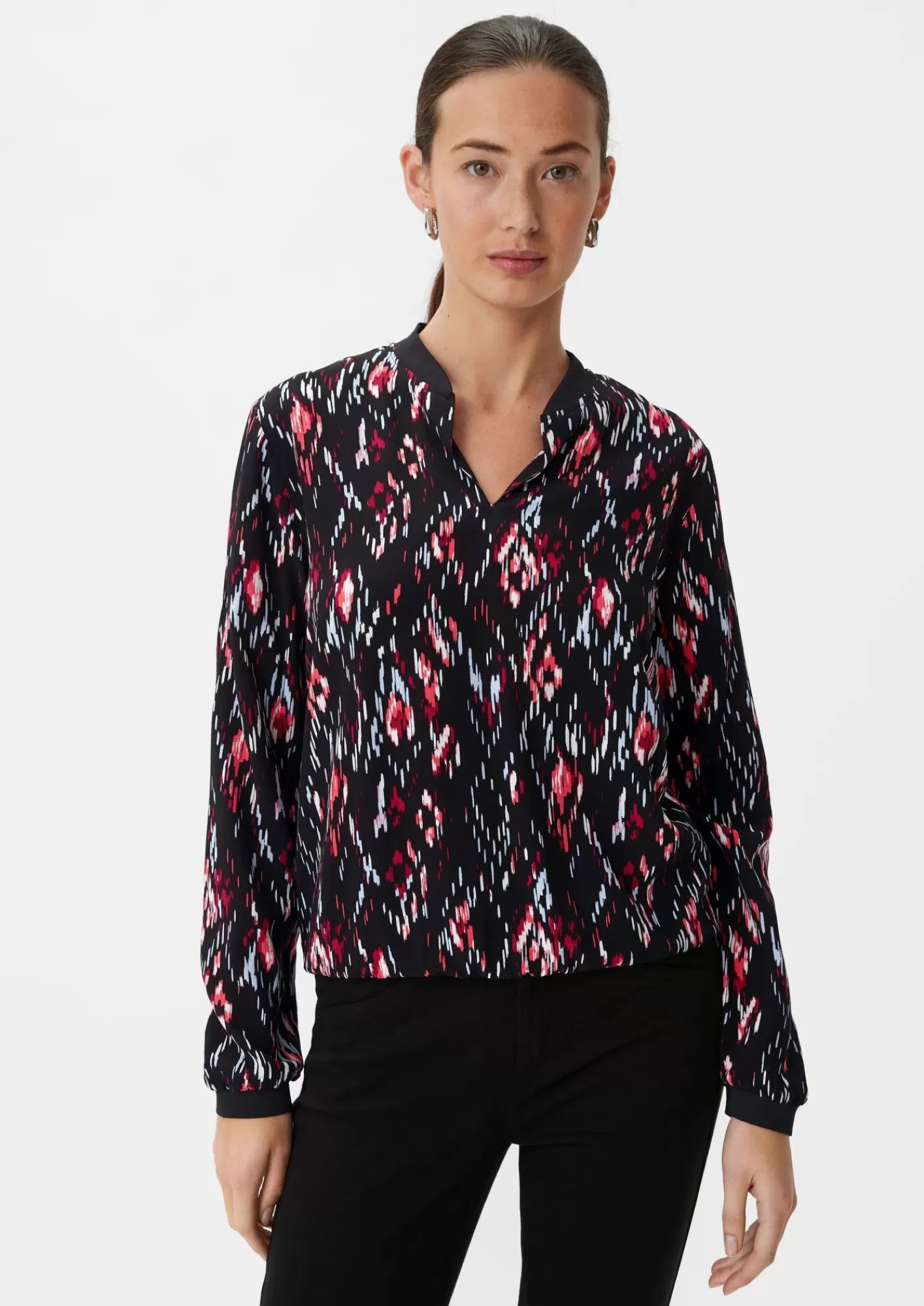 Cheap Comma Crepe-Bluse Aus Viskose