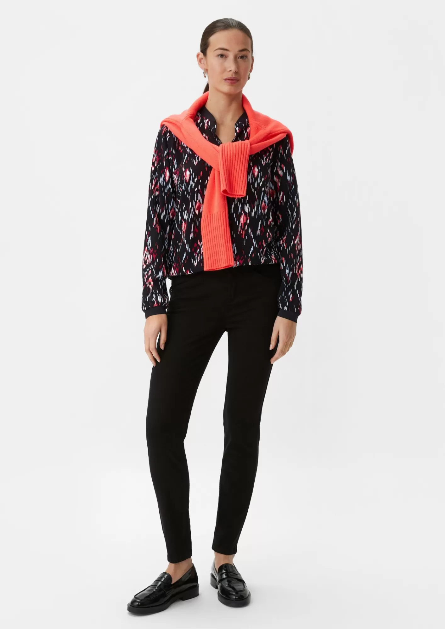 Cheap Comma Crepe-Bluse Aus Viskose