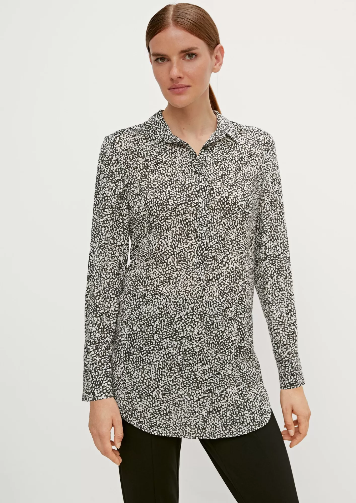 Sale Comma Crepe-Bluse Mit Alloverprint