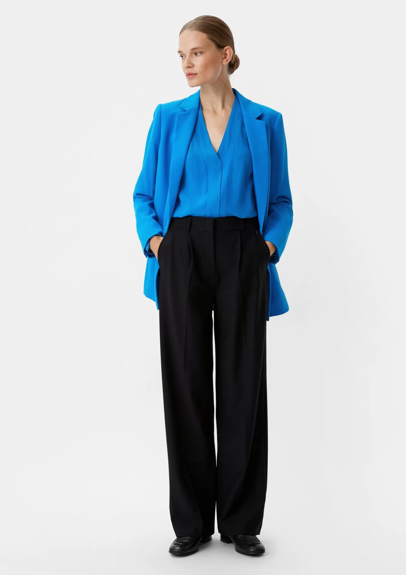 Flash Sale Comma Crepe-Bluse Mit Plisseefalte