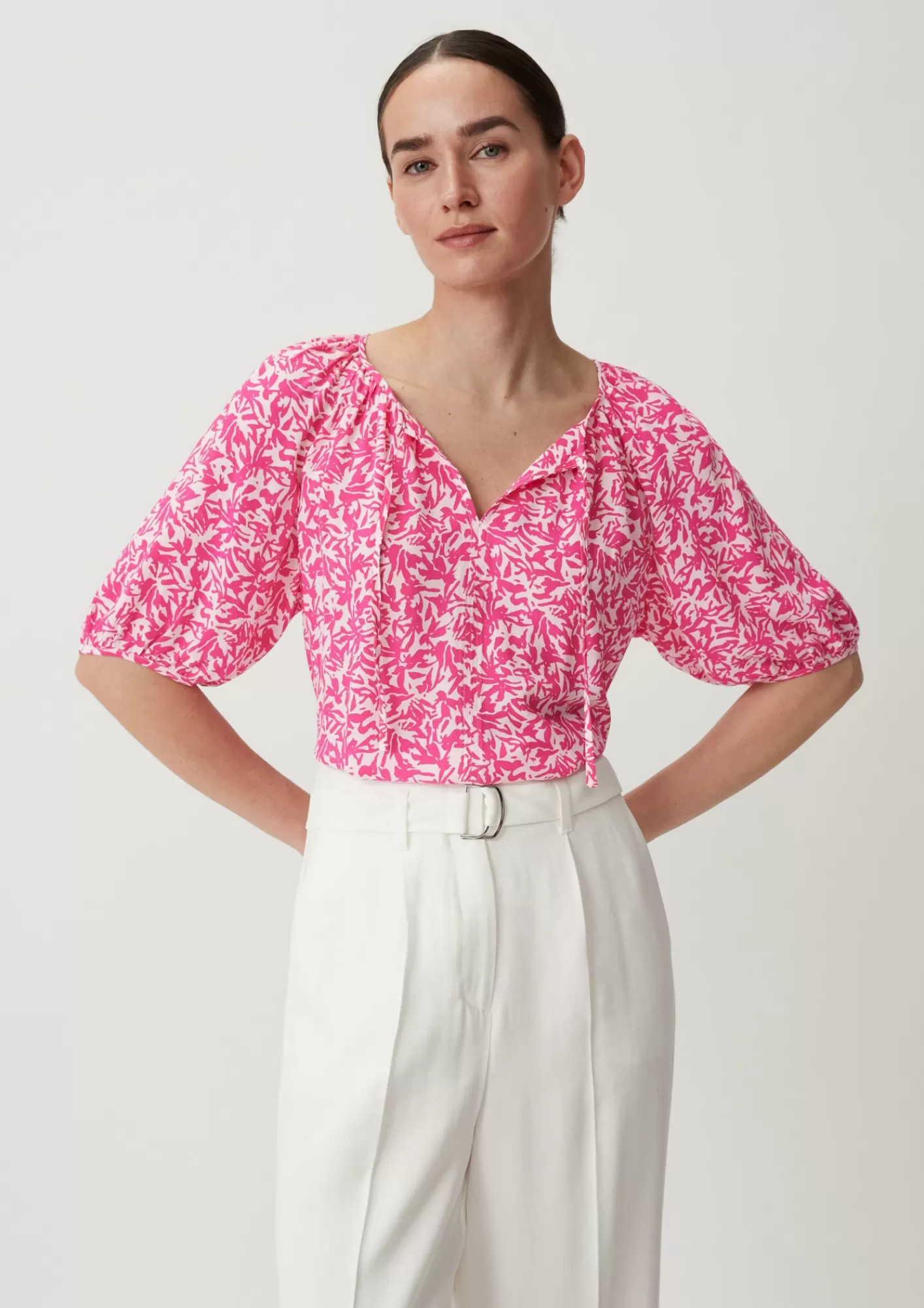 Cheap Comma Crepe-Bluse Mit Raffung