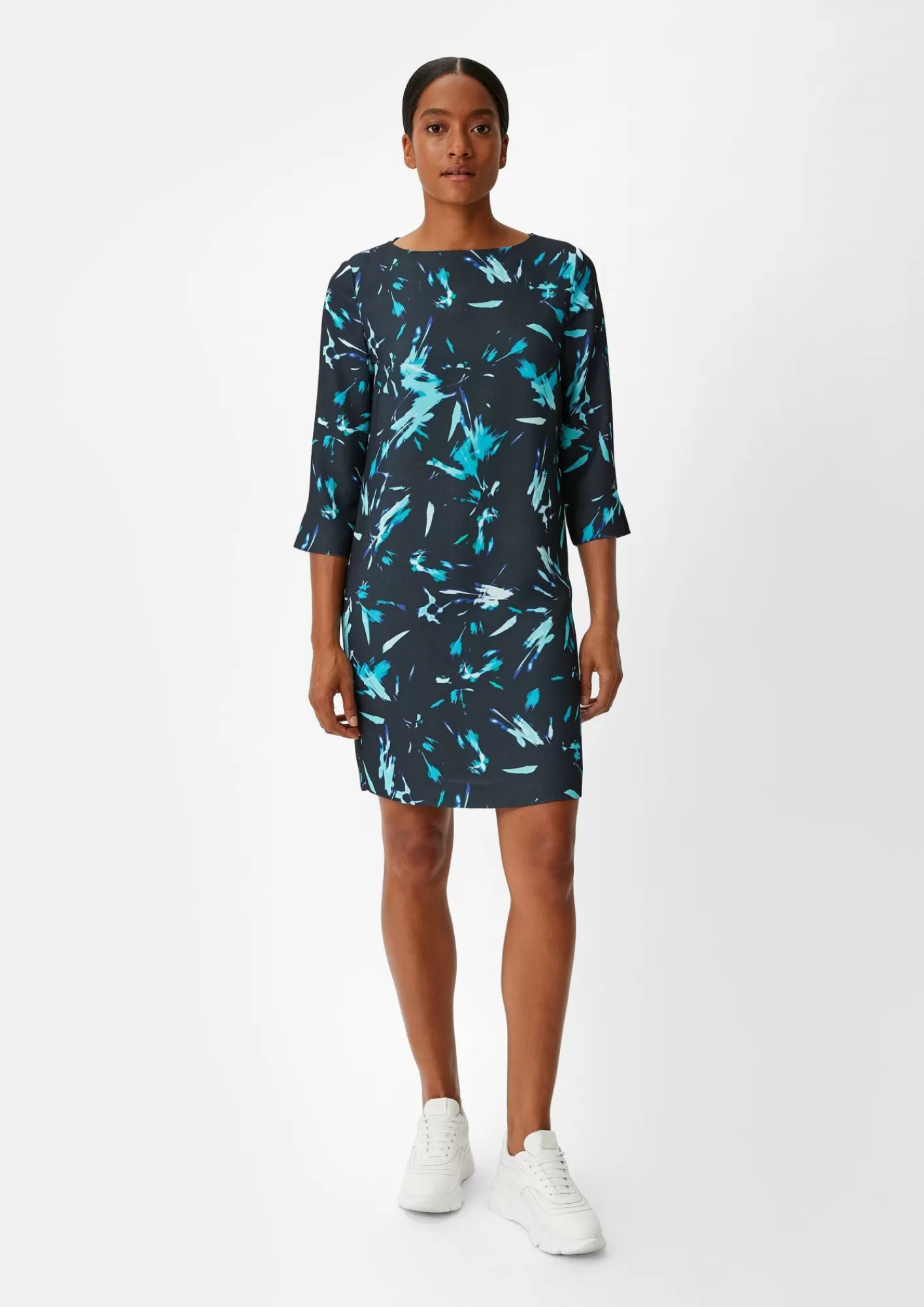 Cheap Comma Crepe-Kleid Mit 3/4-Armeln
