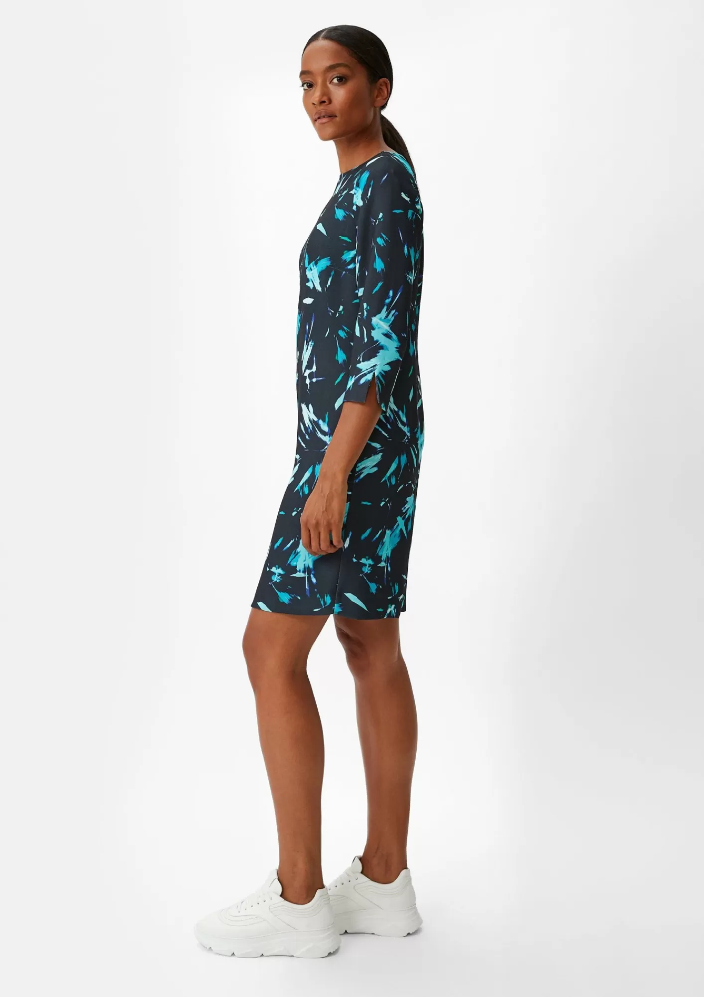 Cheap Comma Crepe-Kleid Mit 3/4-Armeln