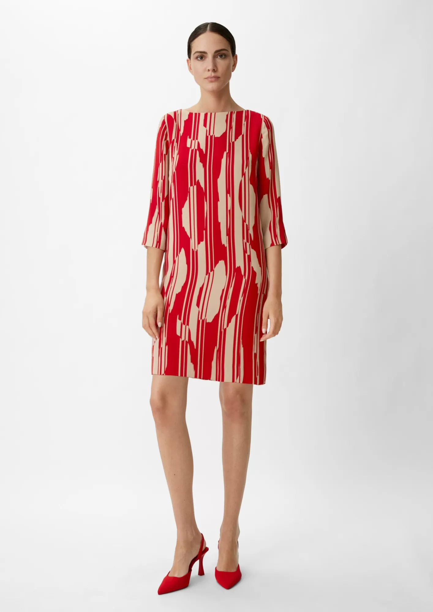 Best Sale Comma Crepe-Kleid Mit Allover-Print