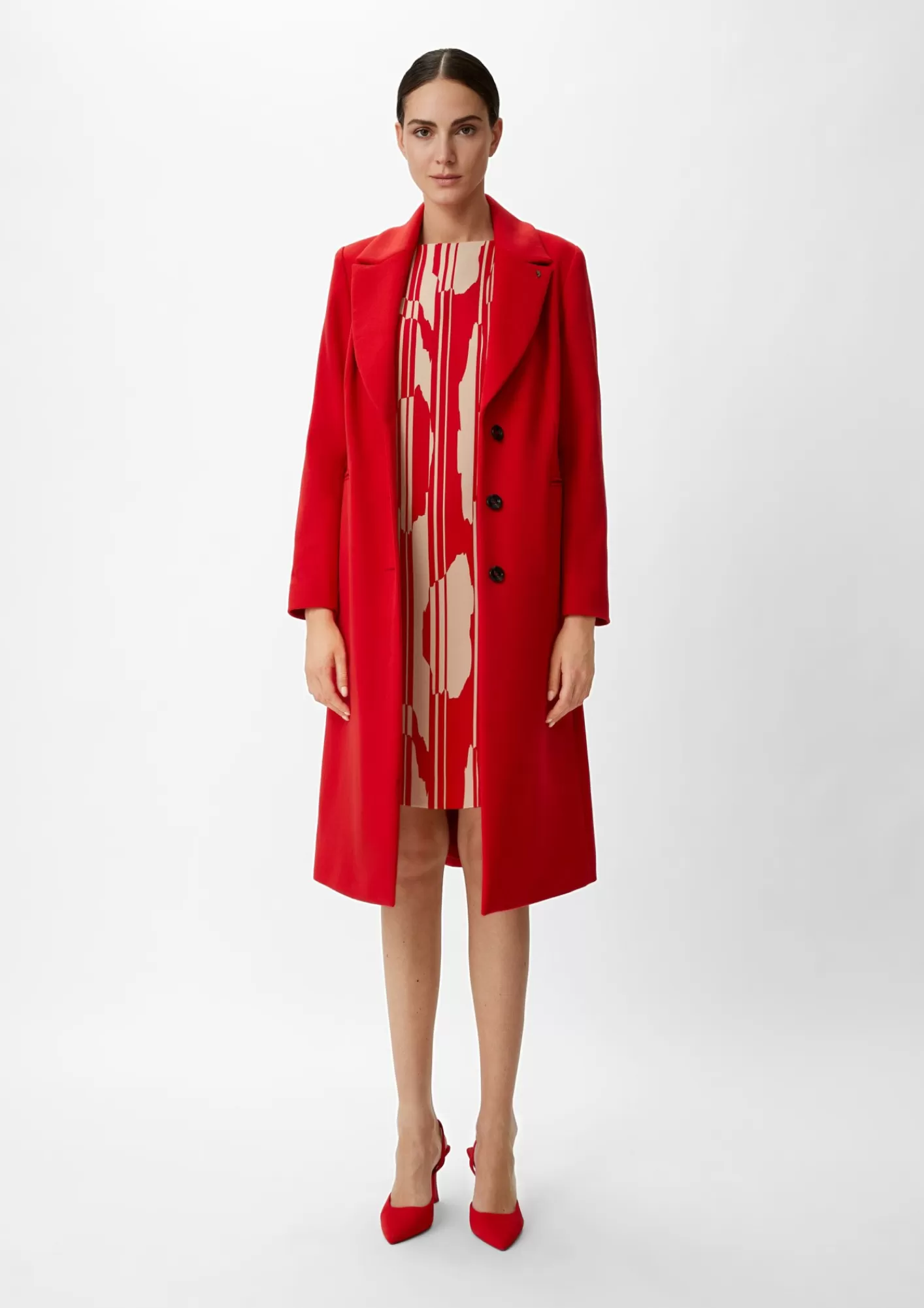 Best Sale Comma Crepe-Kleid Mit Allover-Print