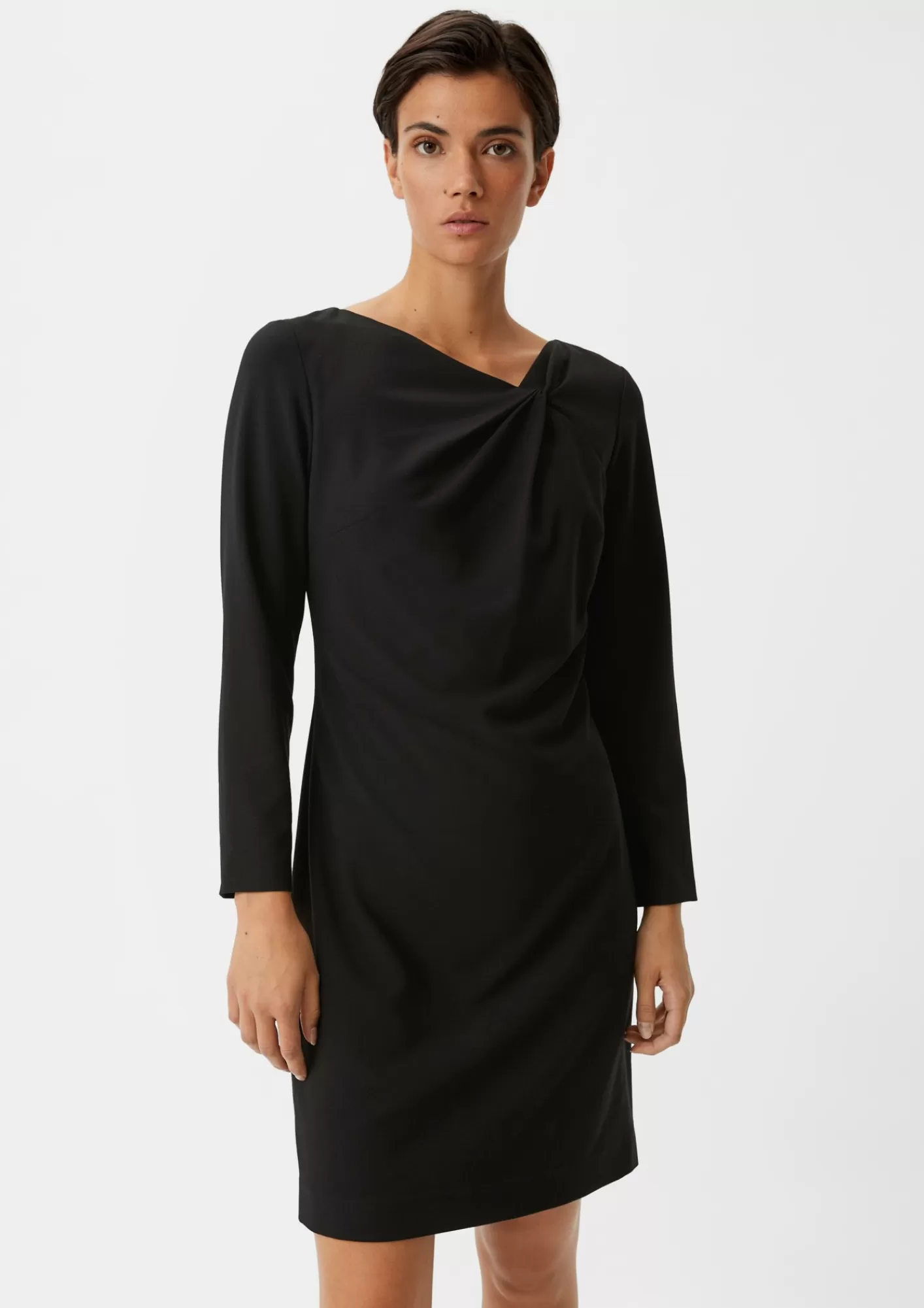 Outlet Comma Crepe-Kleid Mit Knotendetail