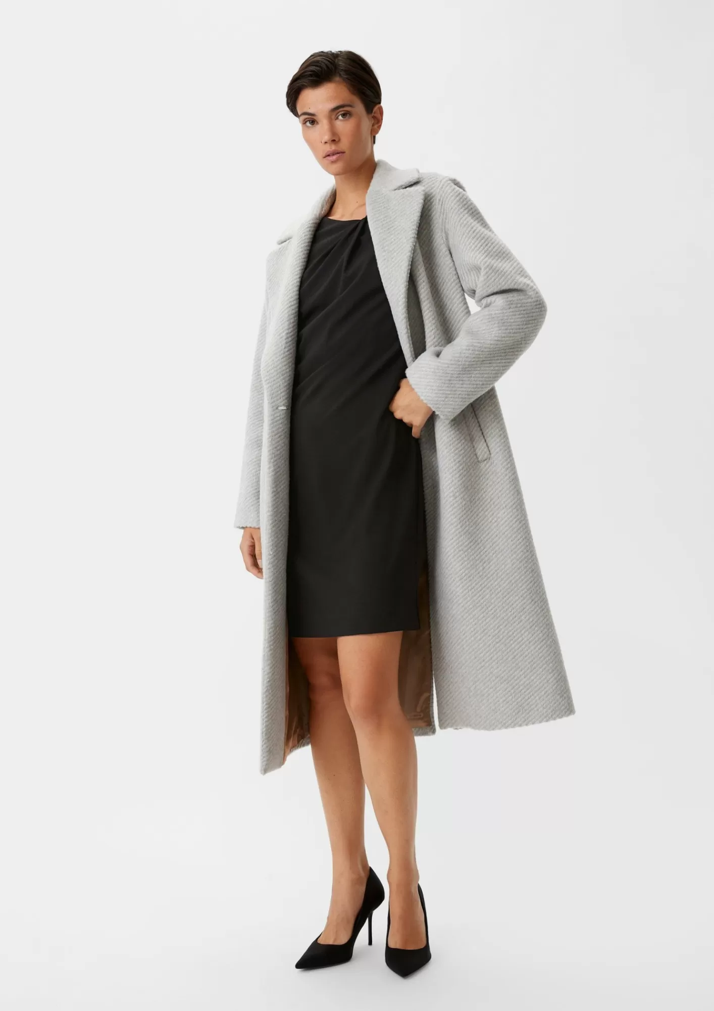 Outlet Comma Crepe-Kleid Mit Knotendetail