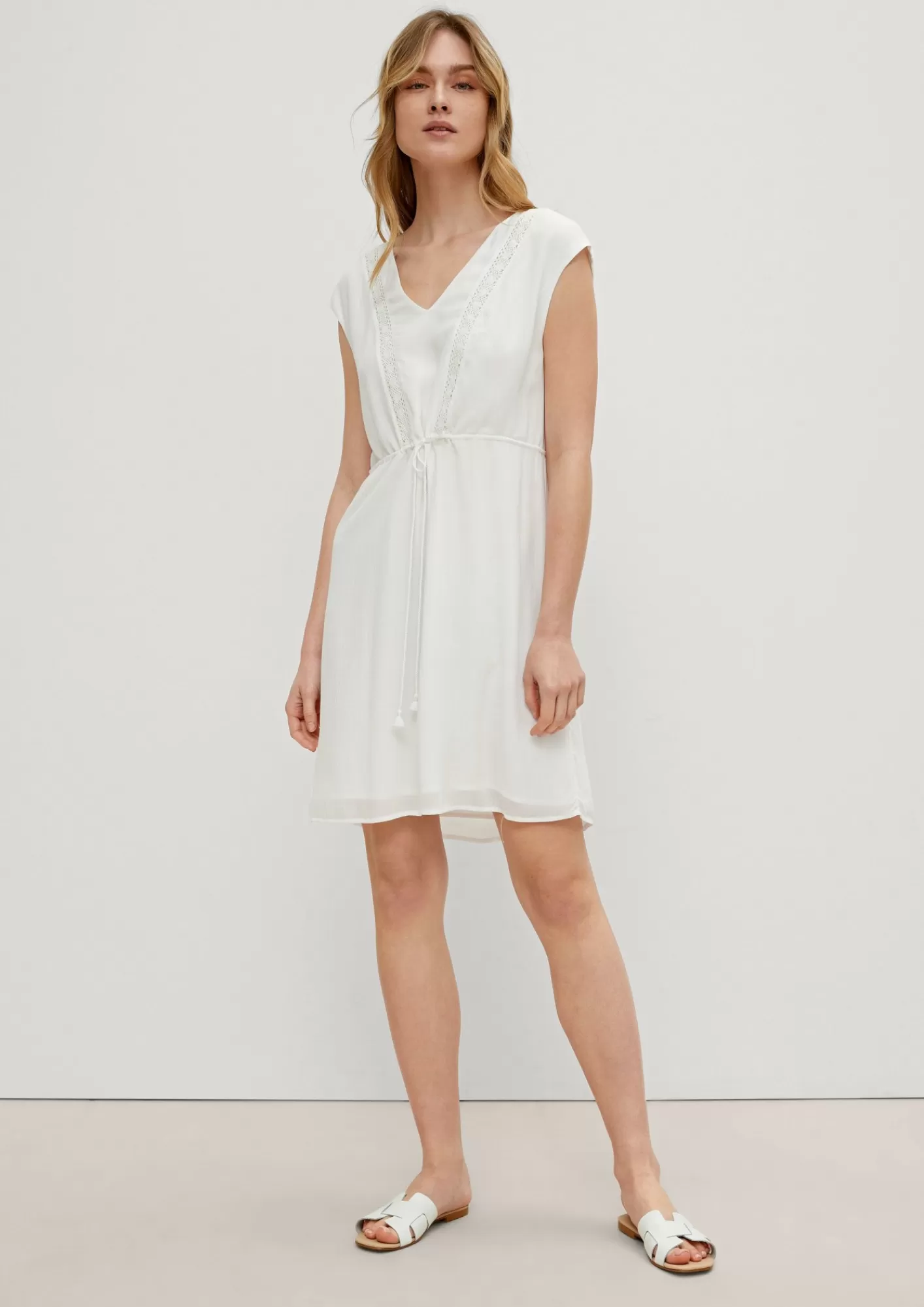 Store Comma Crepe-Kleid Mit Spitze