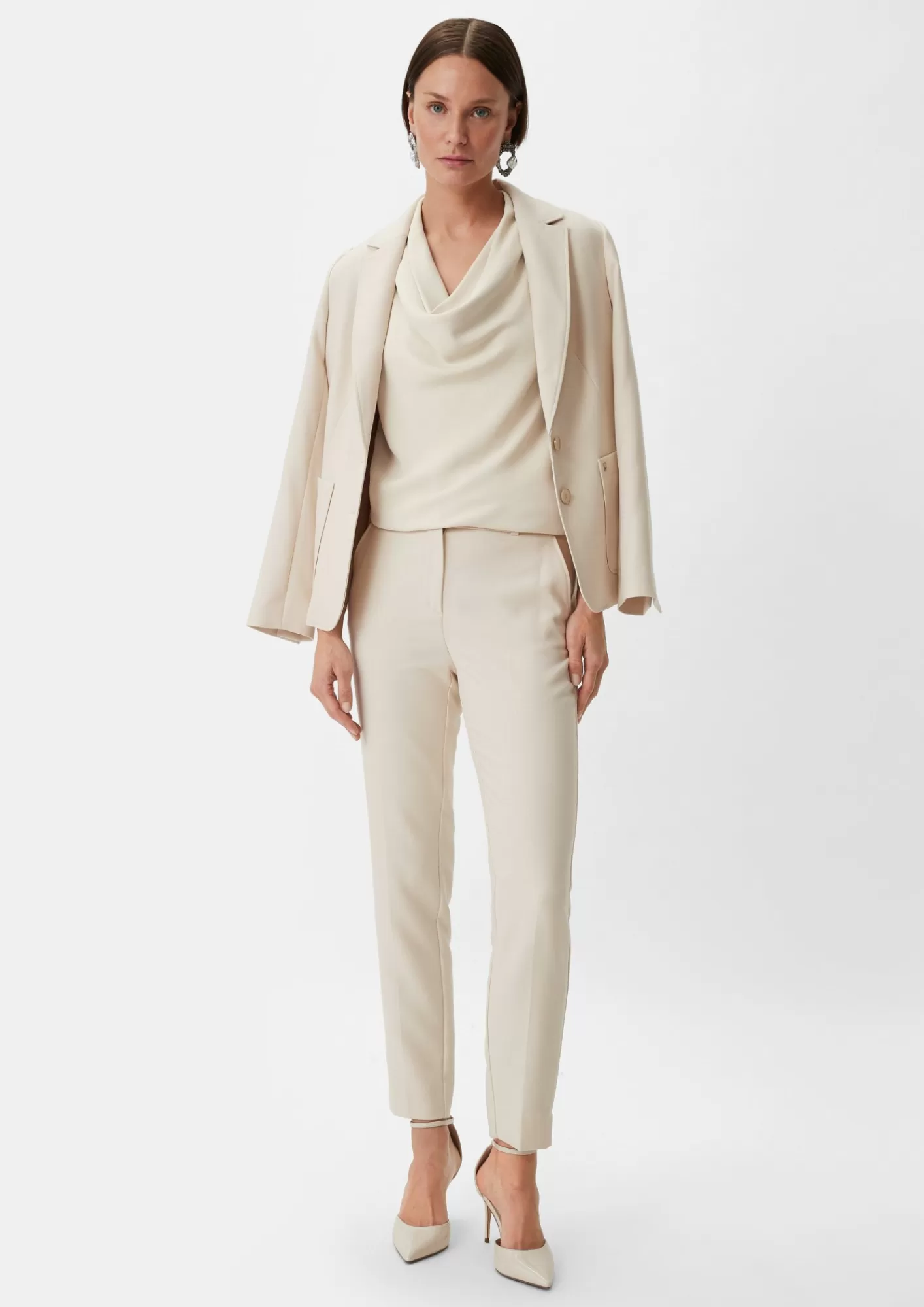 Cheap Comma Crepeshirt Mit Wasserfall-Ausschnitt