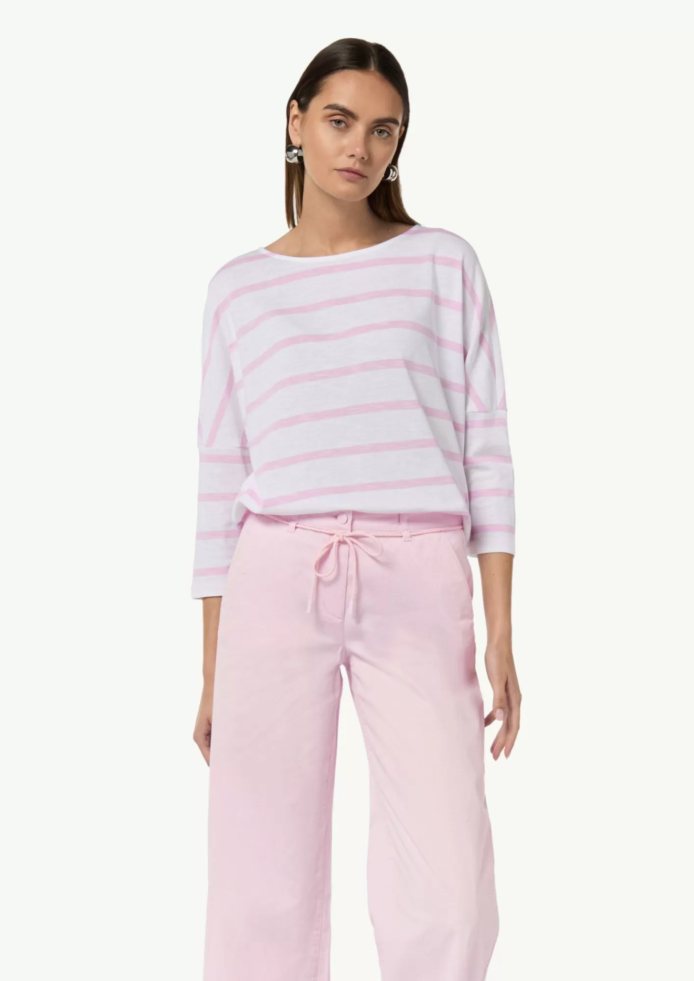 Clearance Comma Culotte Aus Twill Mit Gurtel Zum Schnuren
