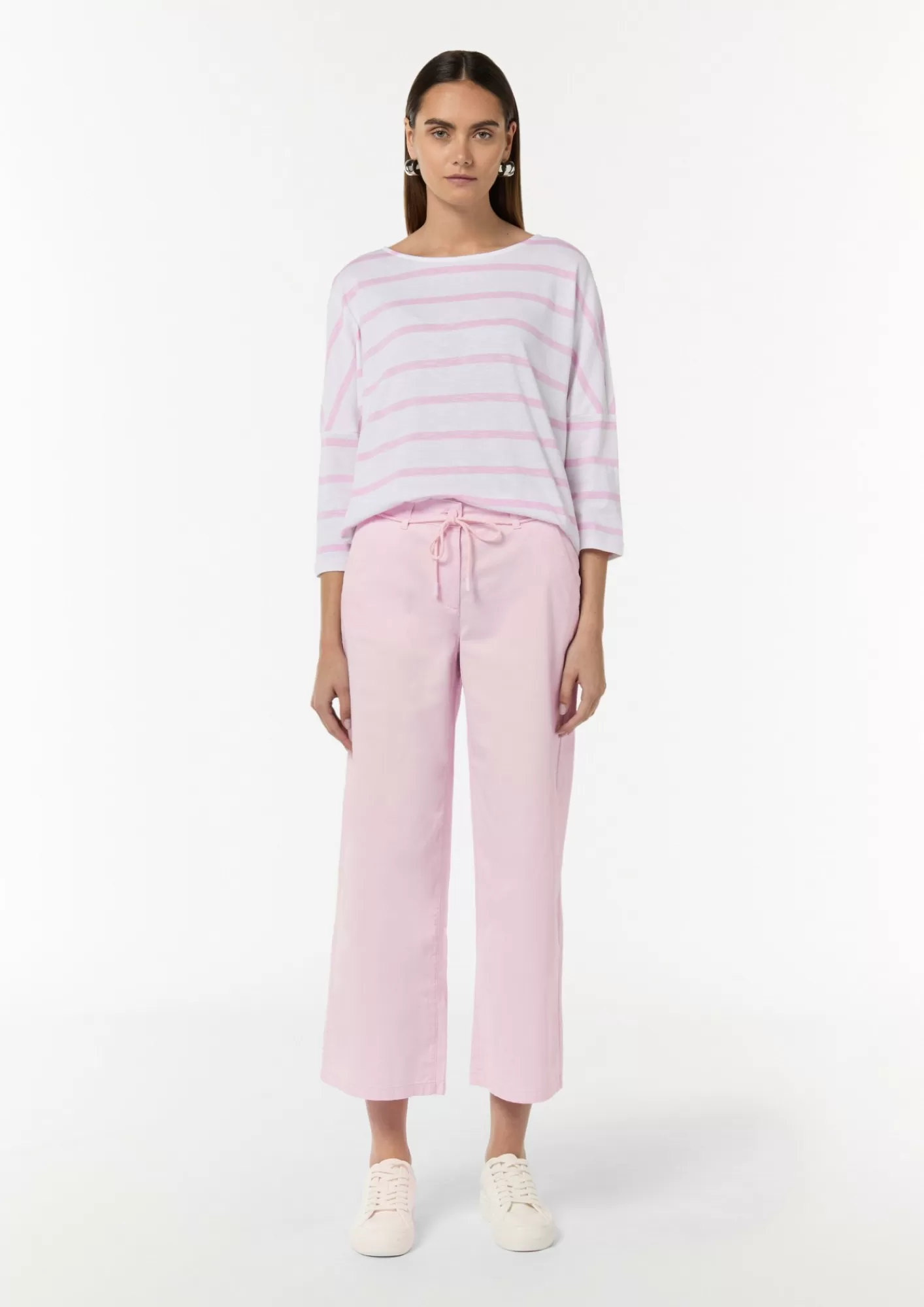 Clearance Comma Culotte Aus Twill Mit Gurtel Zum Schnuren