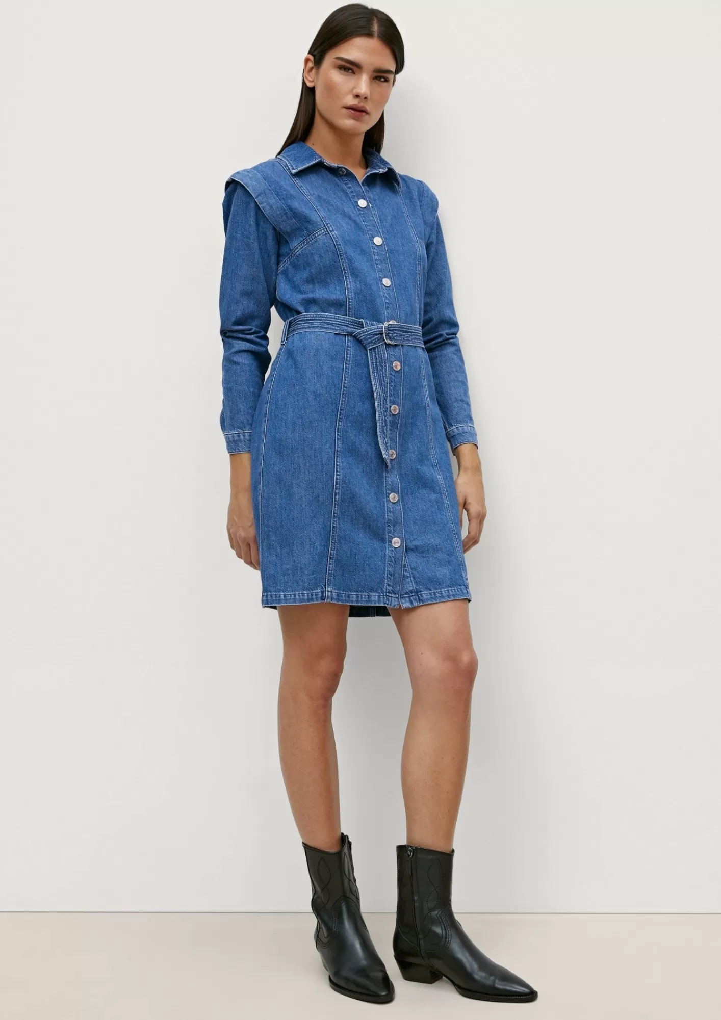 Shop Comma Denim-Kleid Mit Bindegurtel