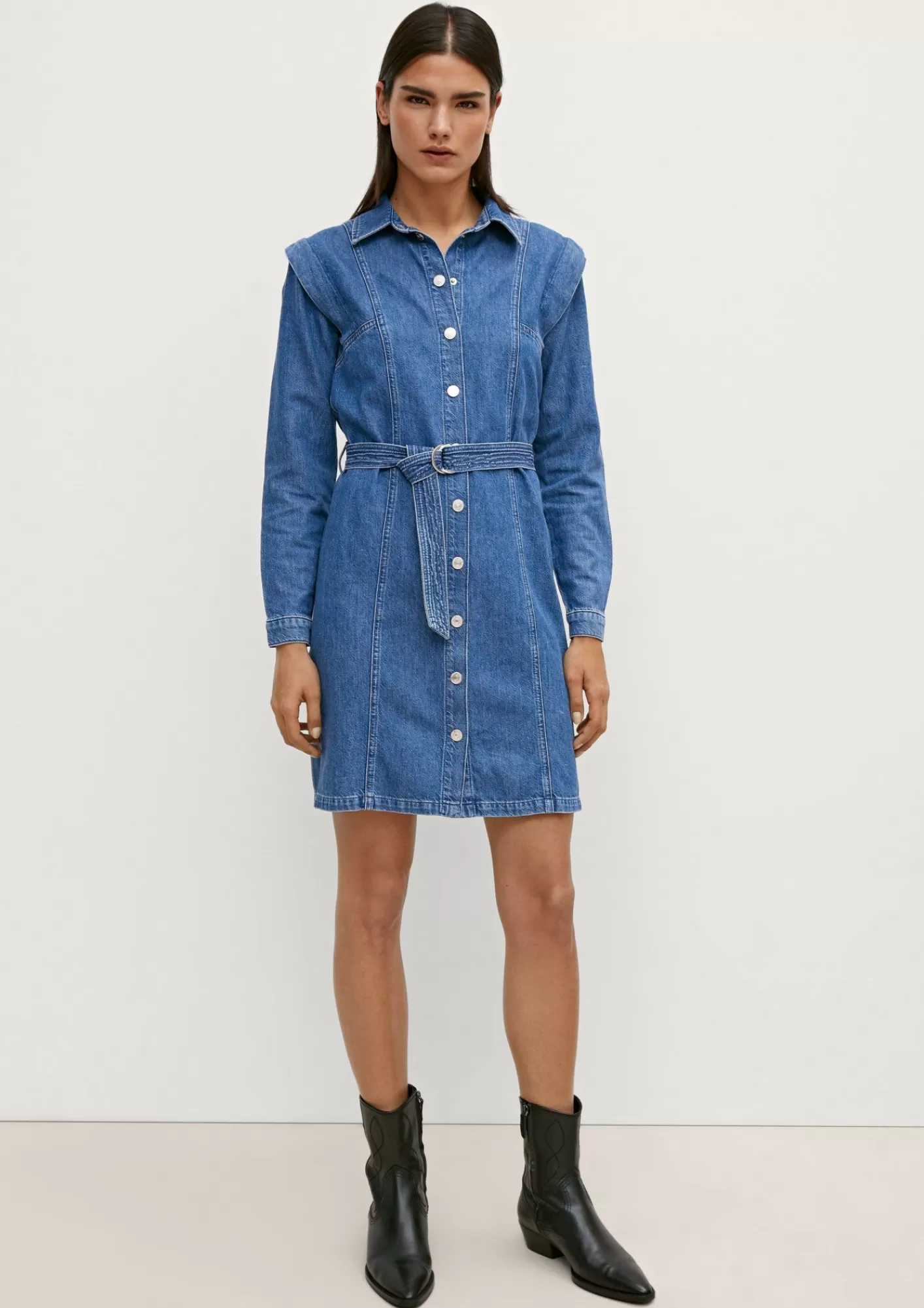 Shop Comma Denim-Kleid Mit Bindegurtel