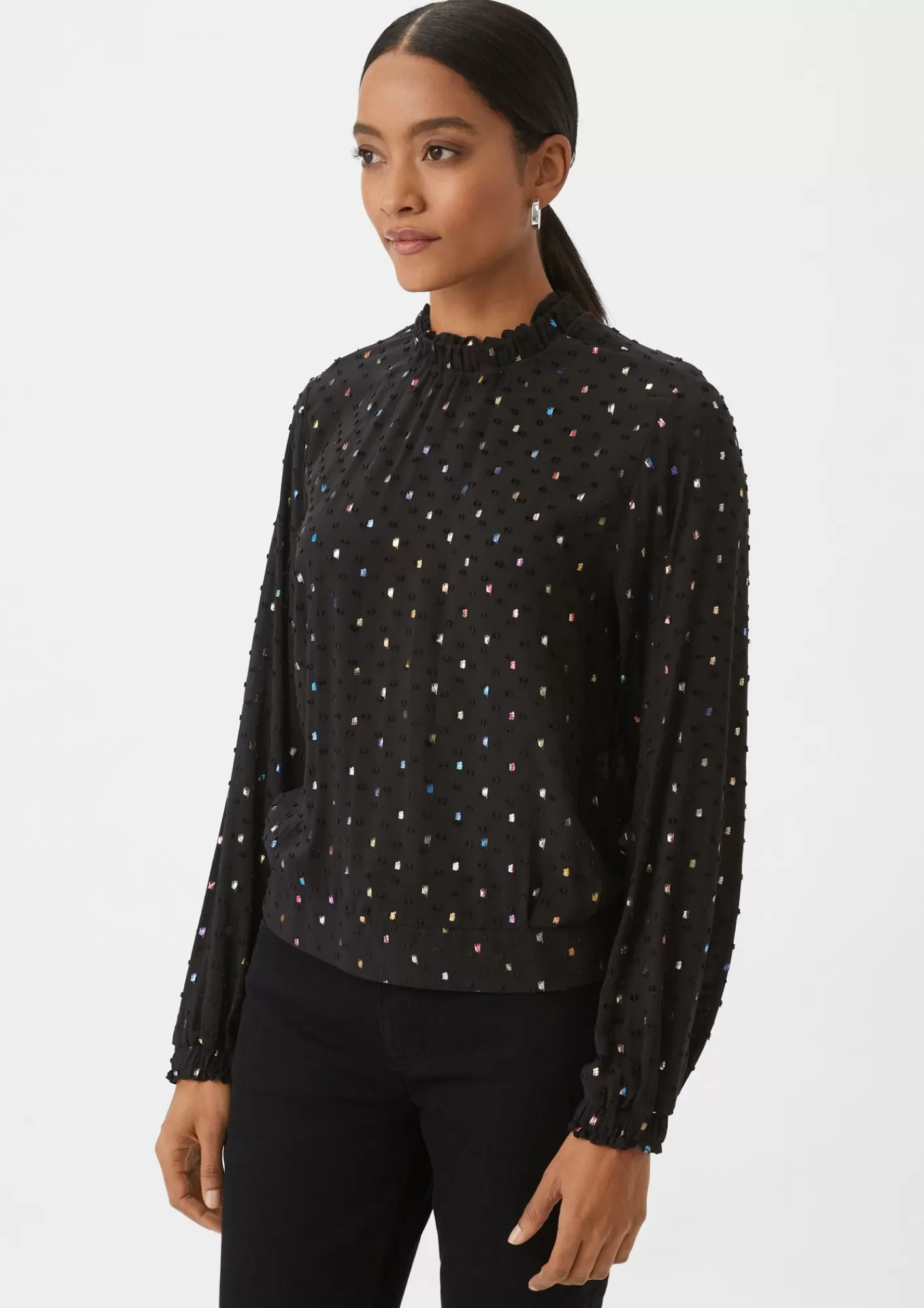Cheap Comma Dobbybluse Mit Effektprint