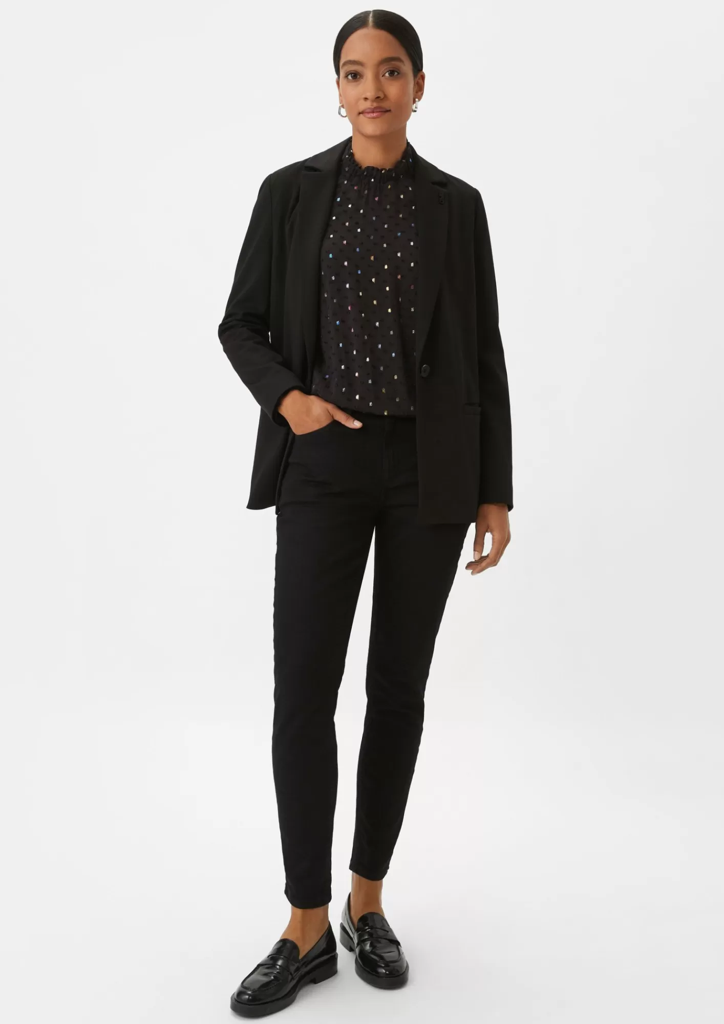 Cheap Comma Dobbybluse Mit Effektprint